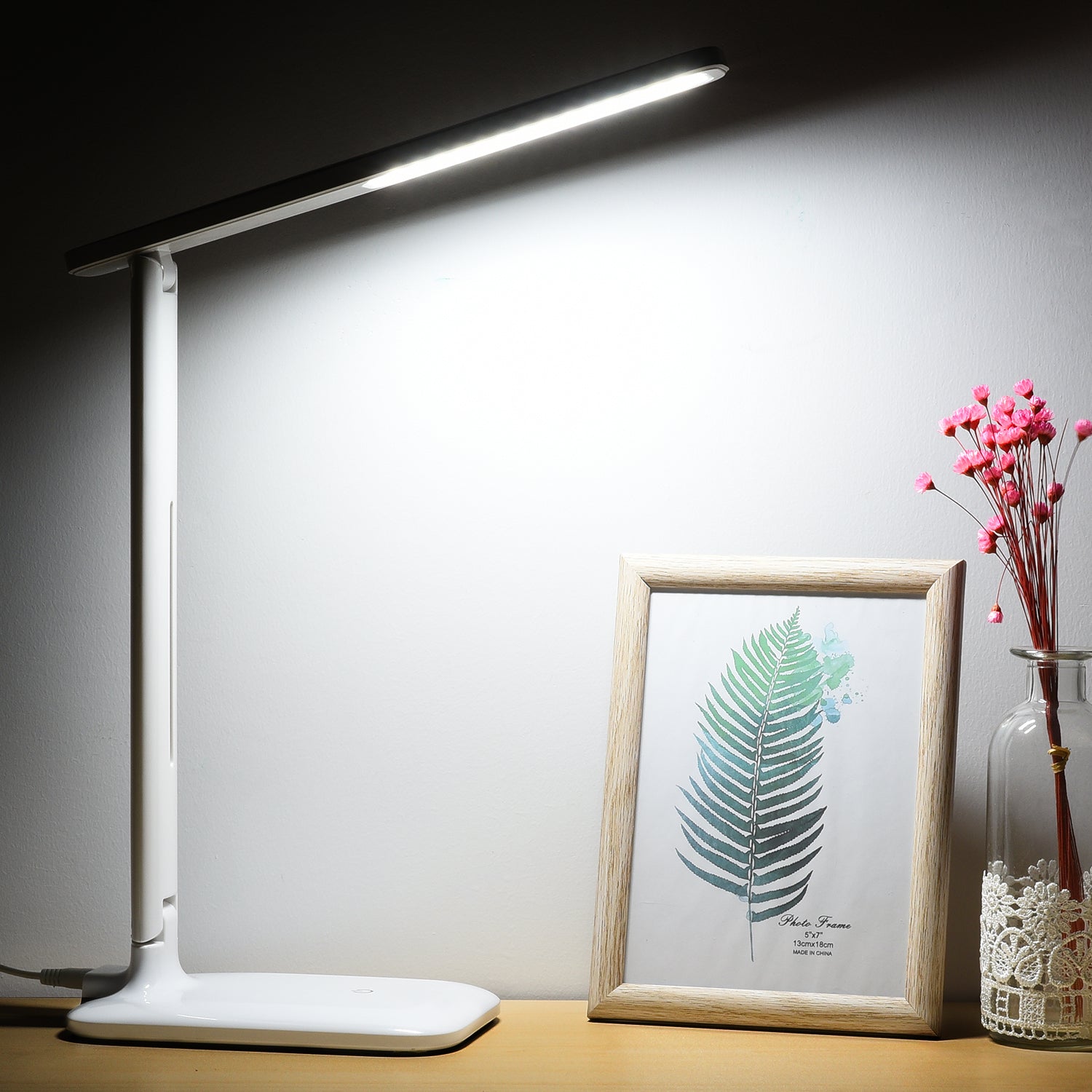 234AB LED Desk Lamp with Adjustable Brightness & Color Temperature - Eye-Caring Study Light for Home Office, Reading, and Work (EU Plug Version)