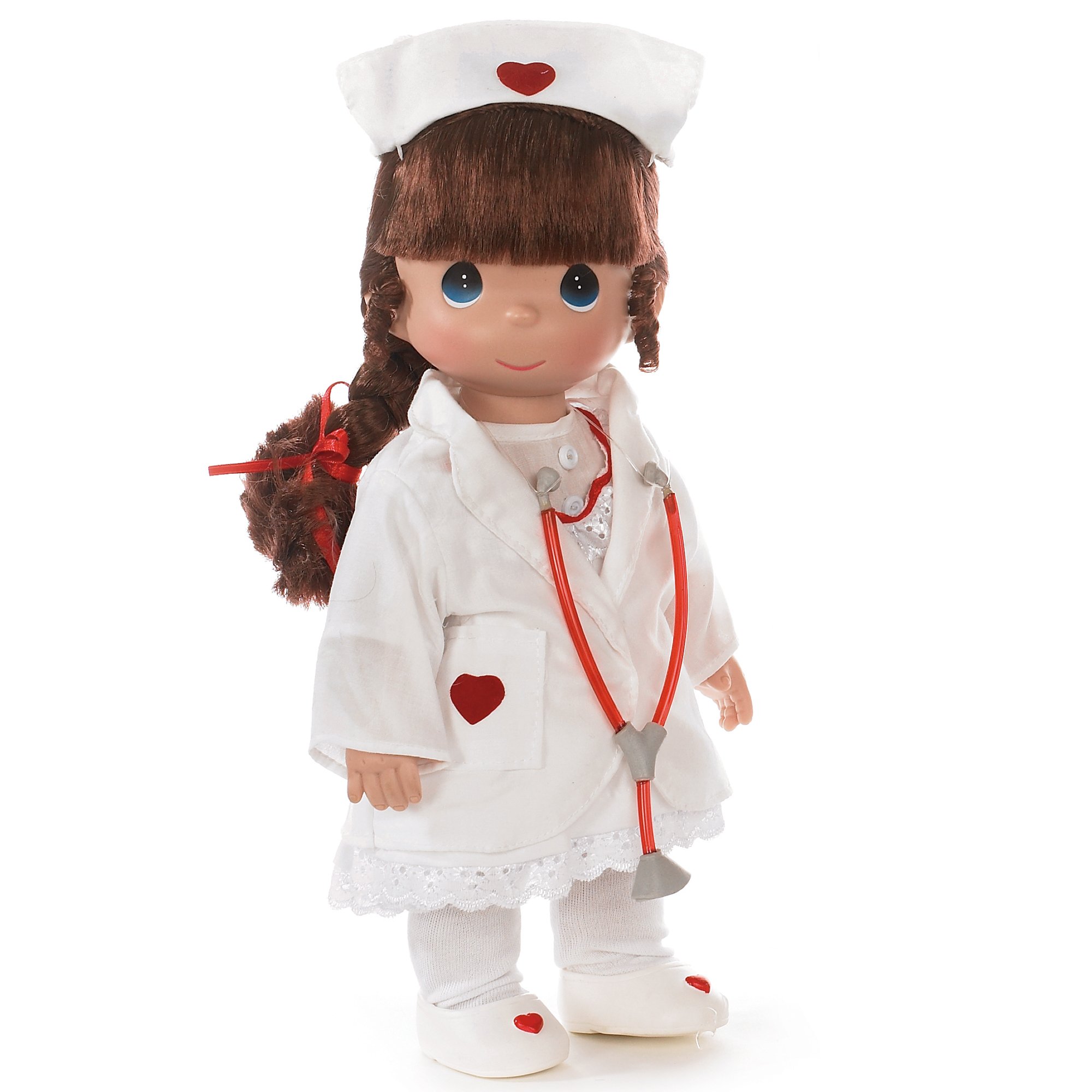 Precious Moments The Doll Maker Linda Rick Loving Touch Nurse 12-inch Brunette Doll - Perfect Gift for Collectors, Nurses & Special Occasions