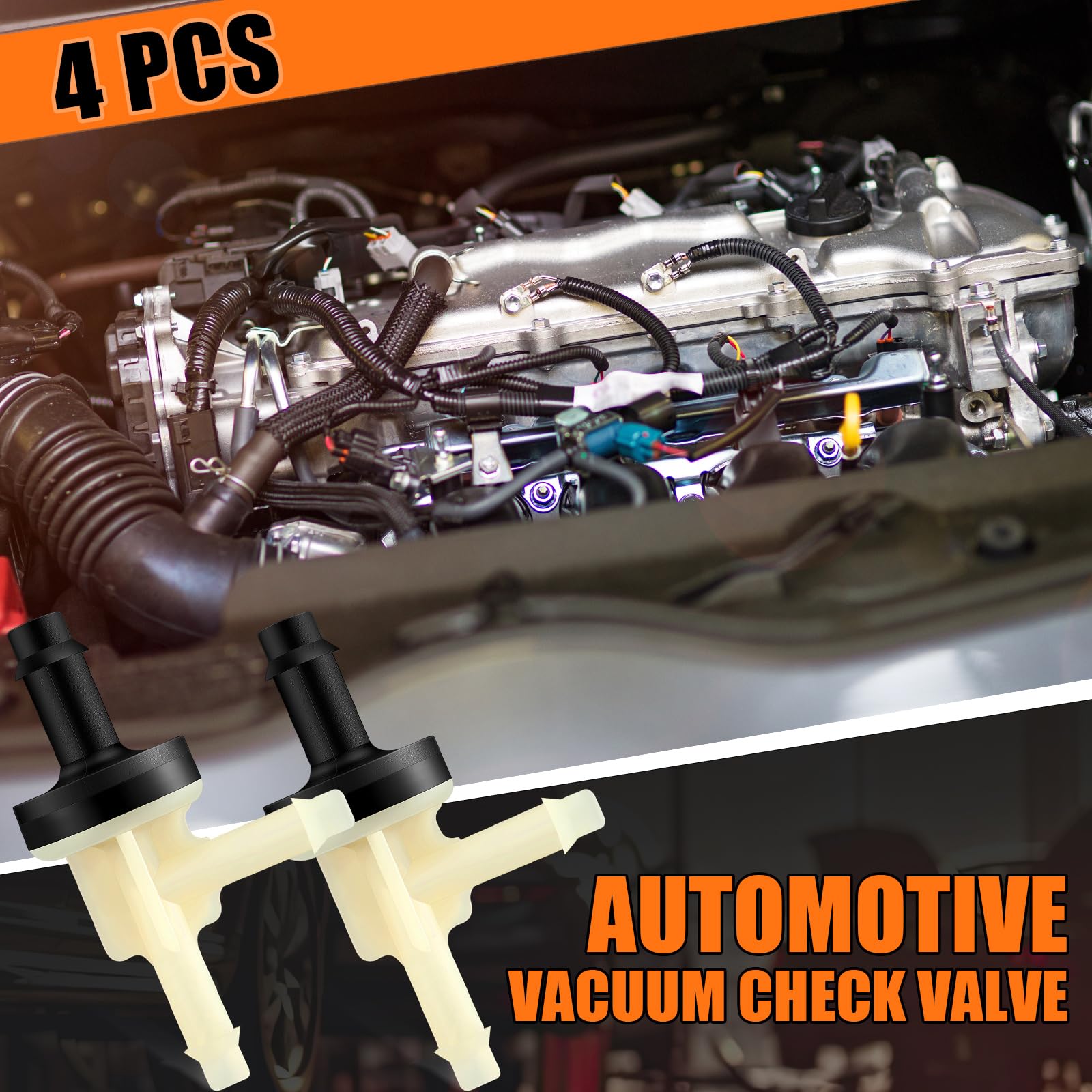 YG193 Vacuum Check Valve - 4 Pcs Automotive Vacuum Line Check Valve Switch Replacement Parts for Car Repair & Maintenance | Perfect for Engine Vacuum System, Brake Booster & HVAC Applications