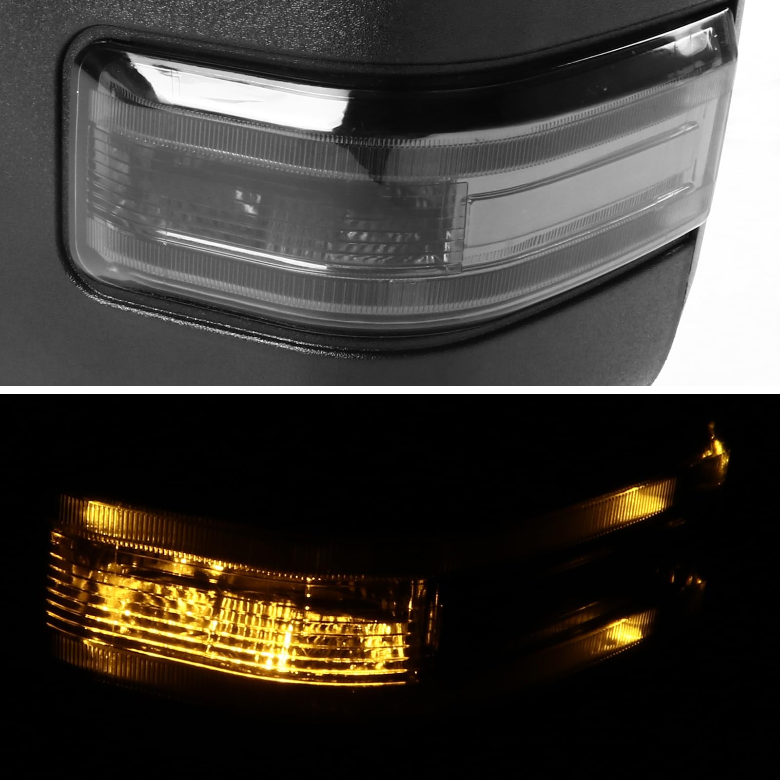 2007-2014 Ford F150 Power Heated Chrome Telescoping Tow Mirrors with Smoked LED Turn Signals - Perfect for Towing, Off-Roading & Night Driving