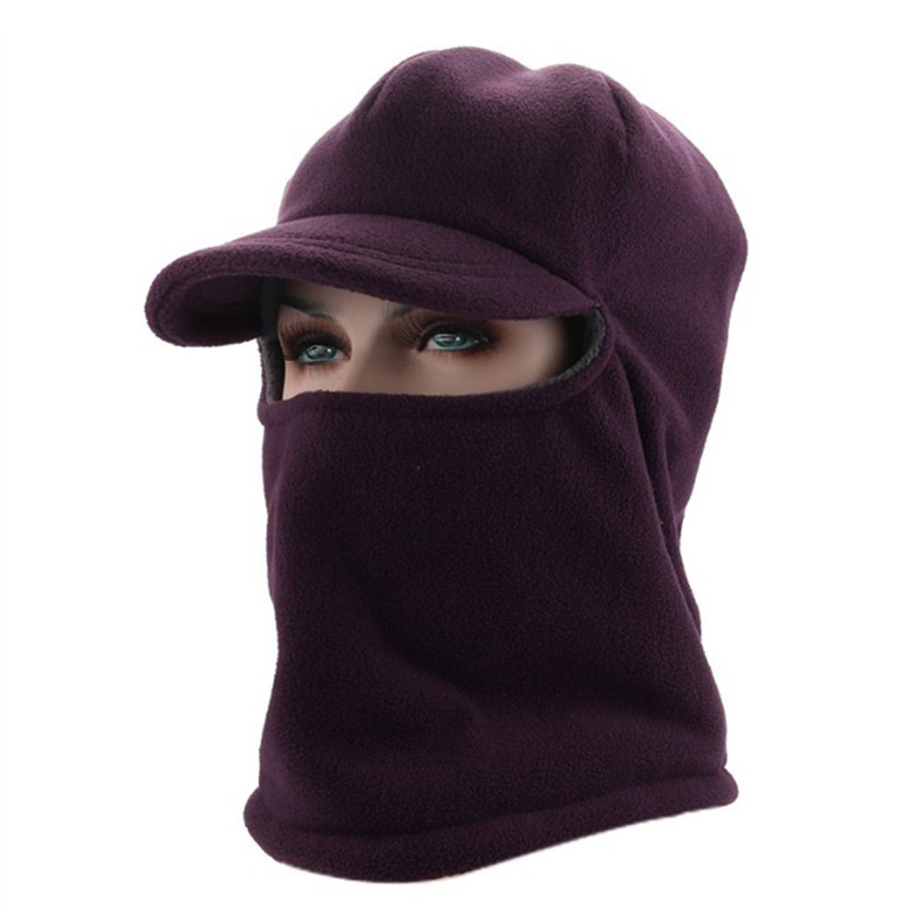 Unisex Windproof Fleece Balaclava Ski Mask with Visor - Warm Skull Cap for Winter Sports, Cycling, Motorcycling & Outdoor Activities