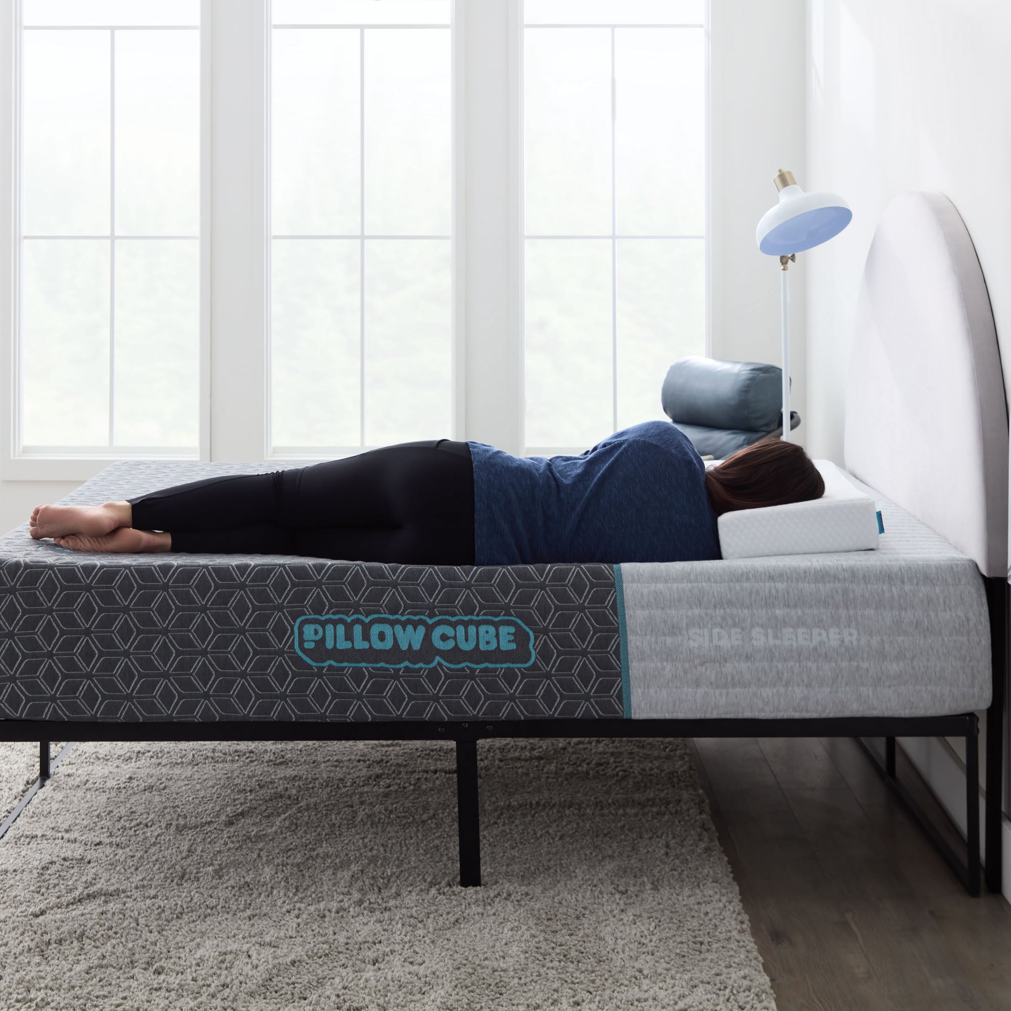 Pillow Cube Mattress Deluxe - Orthopedic Memory Foam Pillow for Side Sleepers, Neck Pain Relief - Perfect for Bed, Sofa & Travel Use