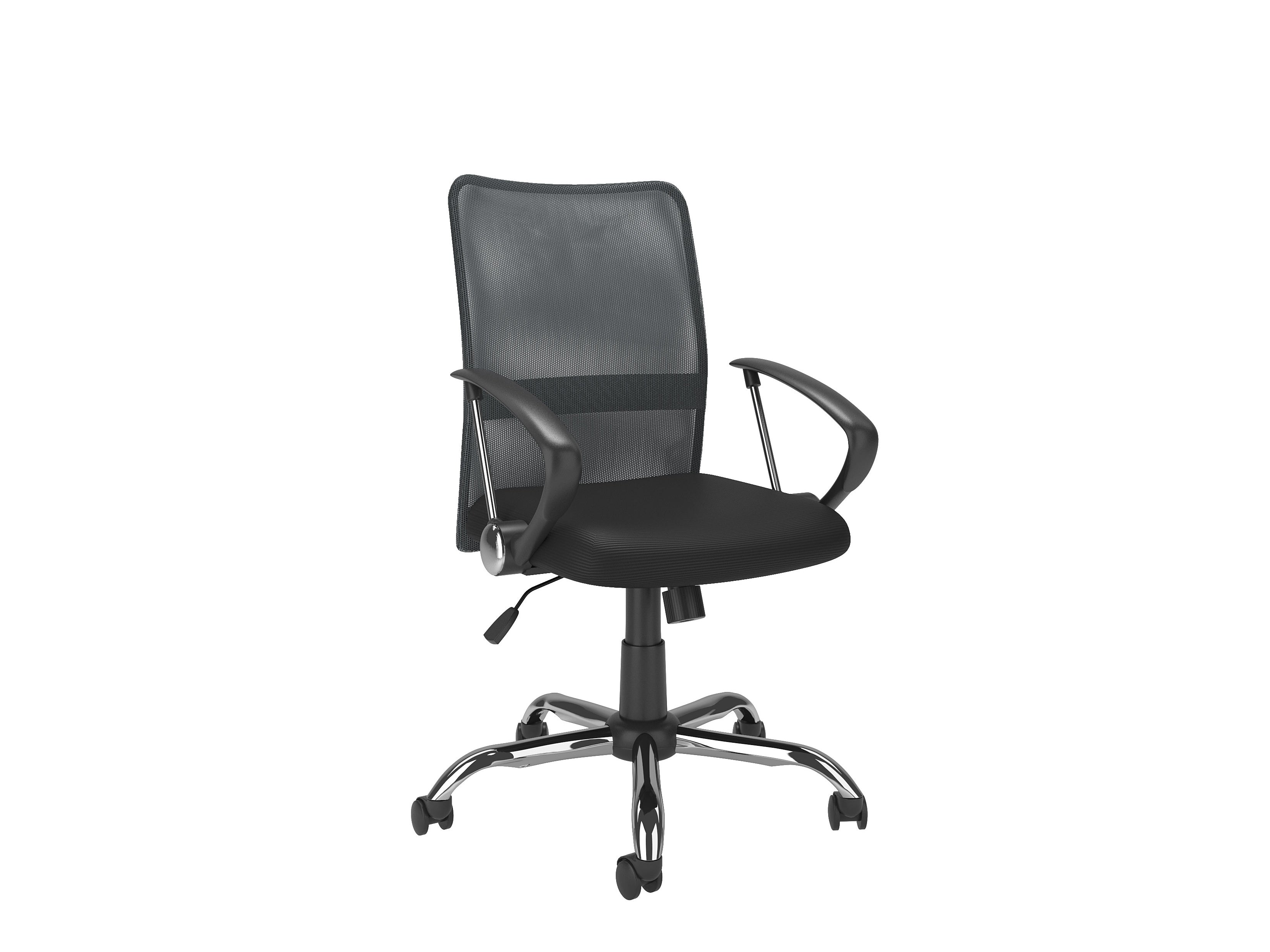 Ergonomic Dark Grey Fabric Office Chair - Adjustable Height & Lumbar Support for Home & Workspace Comfort