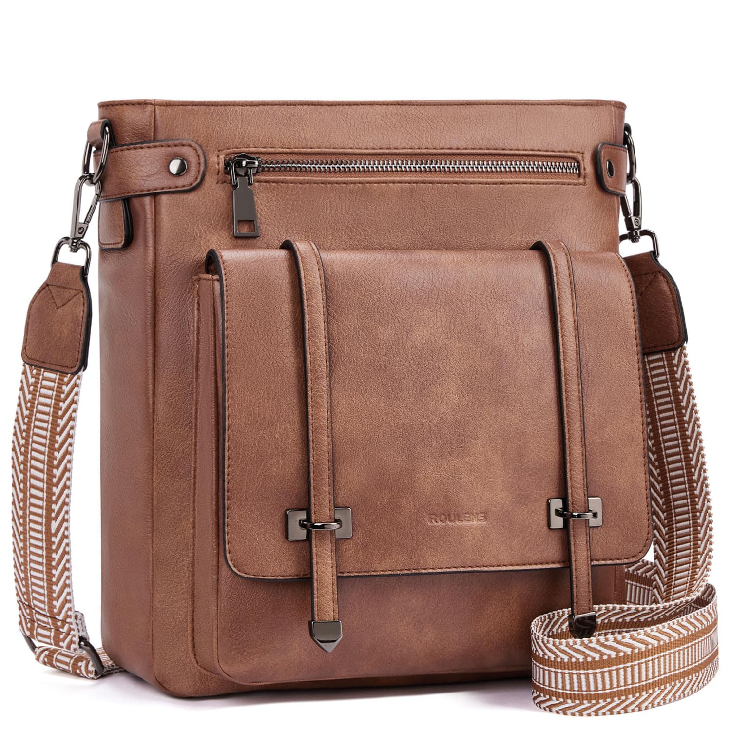 Women's Crossbody Bags with Adjustable Strap - Soft Leather Multi-Pocket Purse for Travel & Daily Use