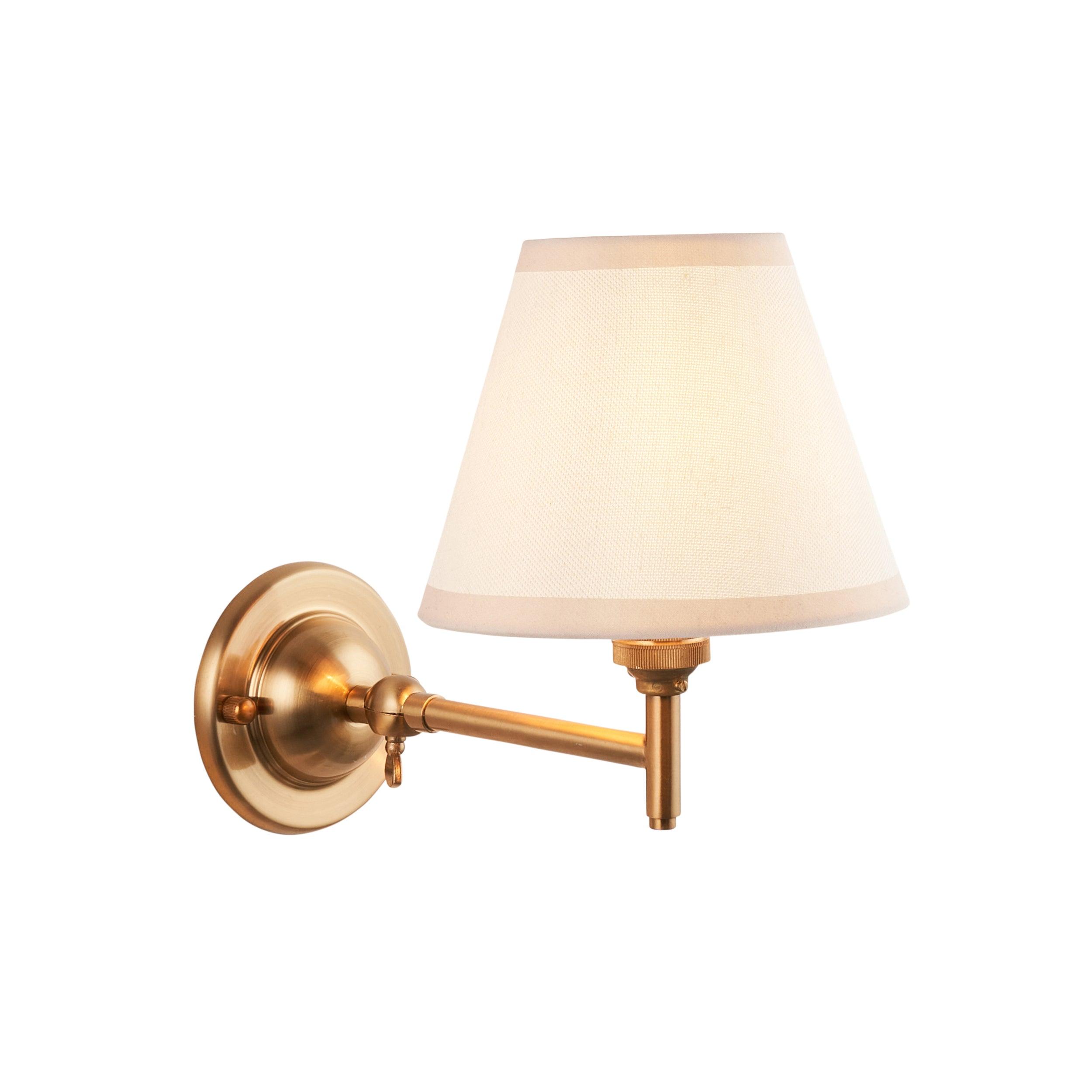 Vintage Brass Wall Light with Dome Fold & Ivy Design - 16cm White Shade for Bedroom, Living Room, or Hallway Decor