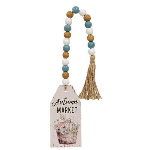 Handmade Wooden Beaded Tags for Fall Decor - Perfect for Thanksgiving, Christmas, and Seasonal Home Decorating