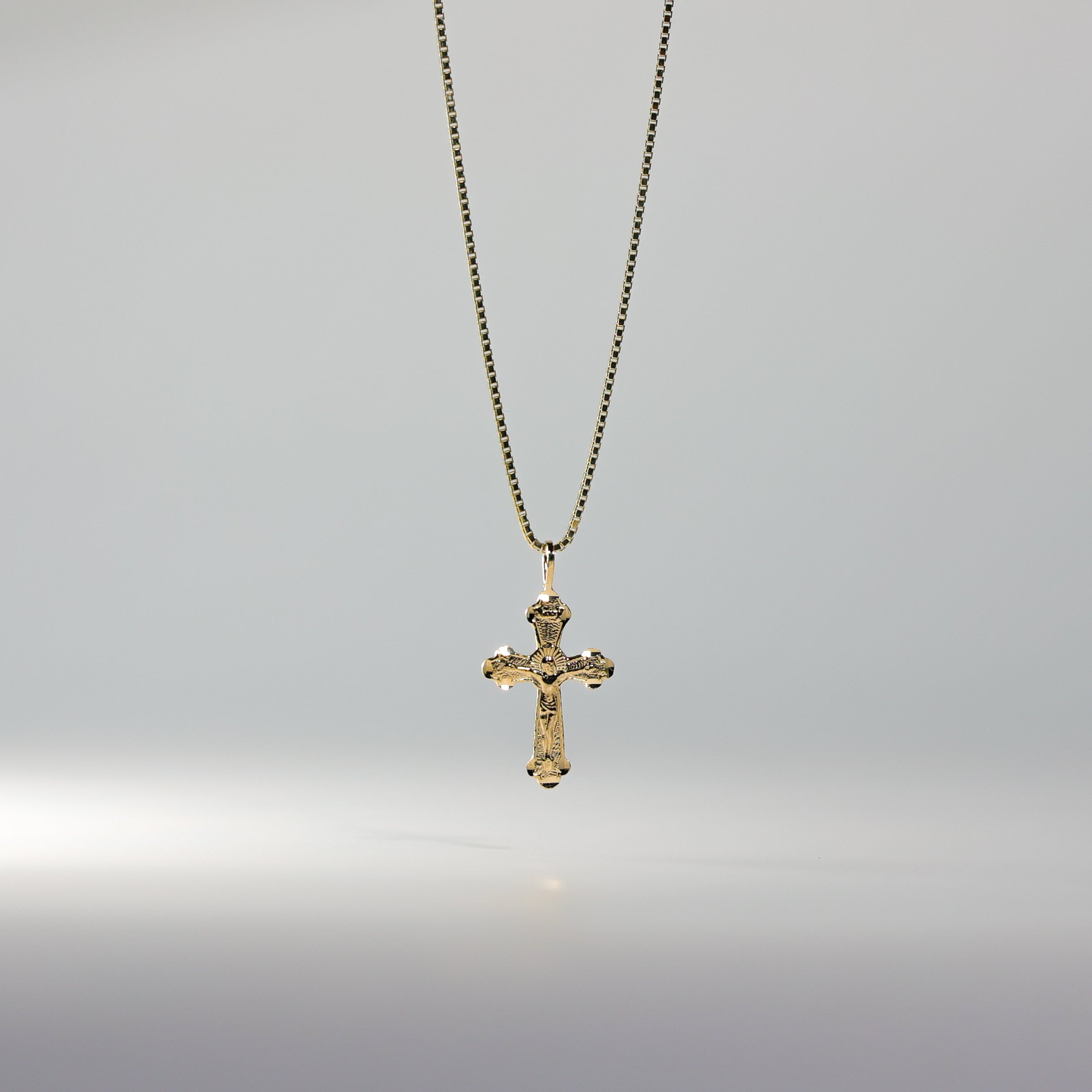 Gold Dainty Crucifix Cross Pendant Necklace - Model 2200 | Religious Jewelry for Women, Baptism Gift, First Communion, Everyday Faith Wear