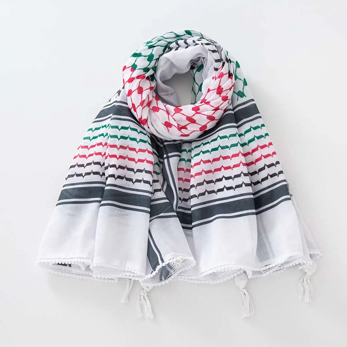 Urgarment Men's & Women's Keffiyeh Scarf - Arab Shemagh Kuffiyeh with Tassels - Cotton Linen Blend - Perfect for Outdoor, Travel & Fashion Accessories
