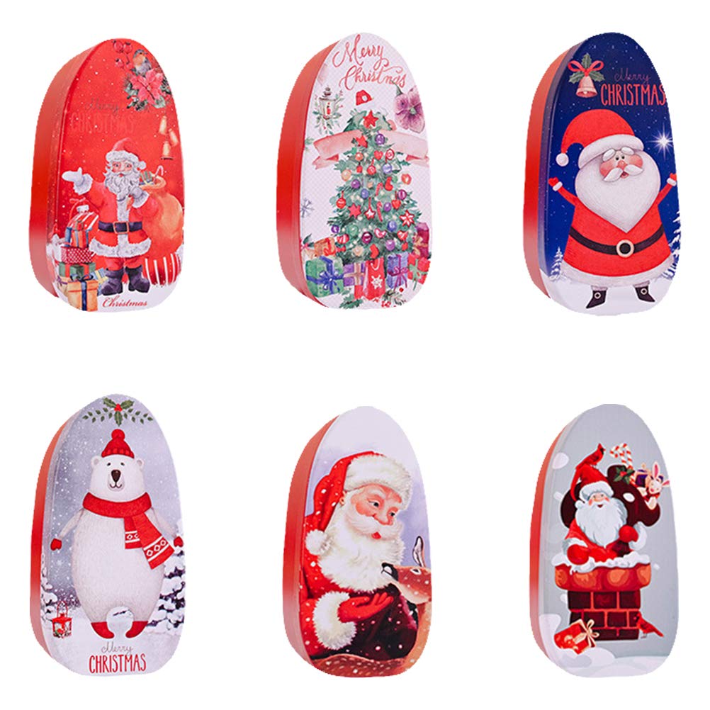 Amosfun 6-Piece Decorative Candy Gift Box Set - Christmas Tin Containers for Holiday Treats, Party Favors & Festive Packaging