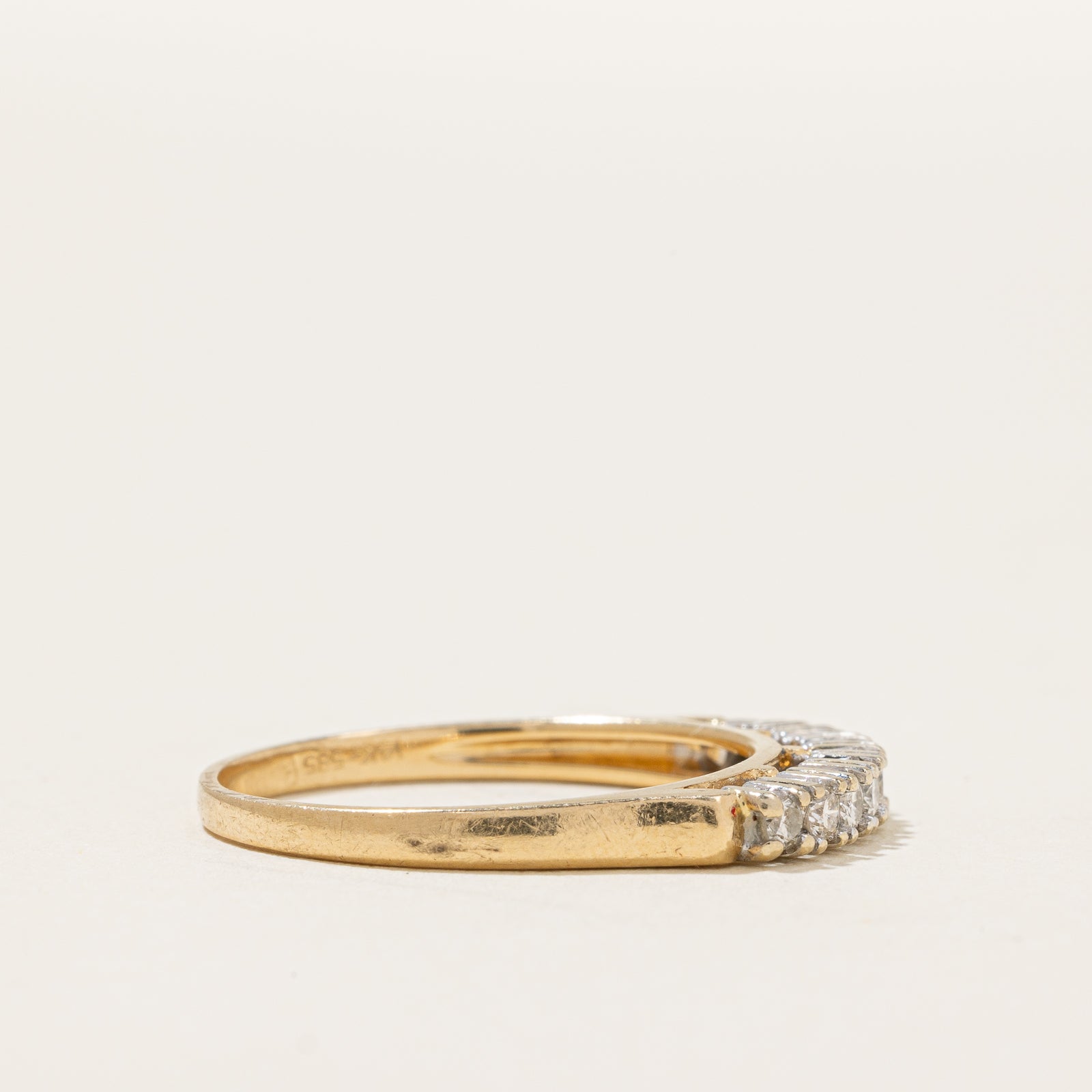 Semi Eternity Diamond Wedding Band Ring - 0.20ctw Round Cut Diamond Ring - Size 6.5 - Perfect for Anniversary, Engagement, or Bridal Jewelry Gift