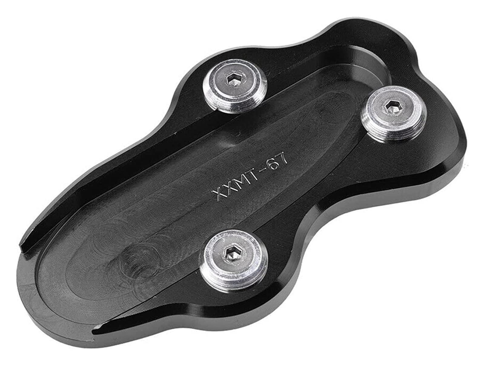 Black Motorcycle Kickstand Pad for Kawasaki Vulcan VN900 - Heavy Duty Side Stand Support Plate with Non-Slip Surface | Perfect for Parking on Soft Ground, Sand or Hot Pavement