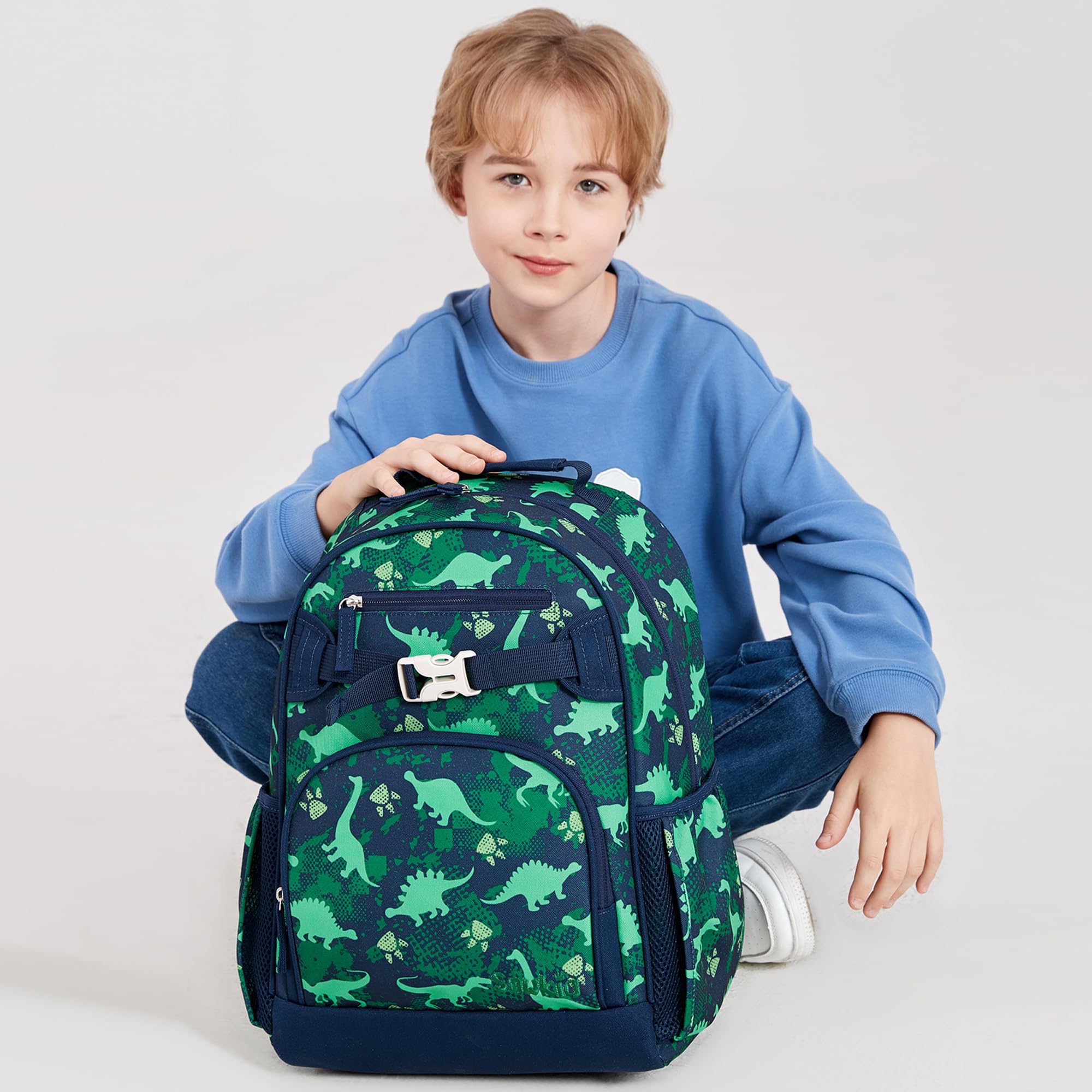 Dinosaur Backpack for Boys Ages 3-5 - Cute Elementary School Bag with Adjustable Straps | Perfect for Kindergarten, Daycare & Outdoor Adventures (Green)