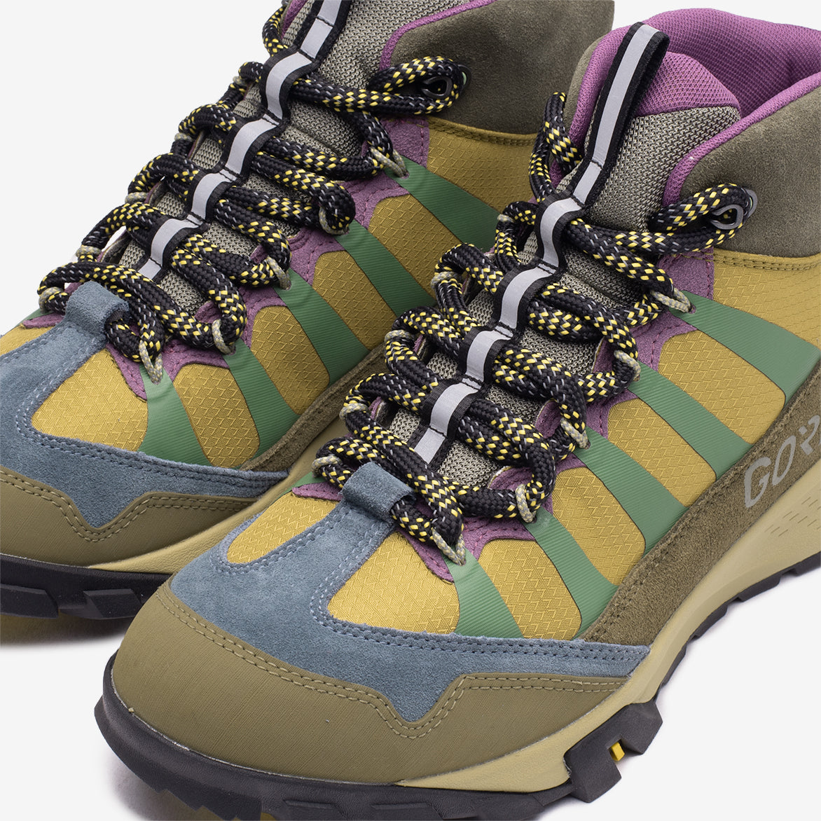Timberland Garrison Hiker Mid Boots for Men - Blue & Brown Hiking Shoes - Durable Outdoor Footwear for Hiking, Camping & Adventure