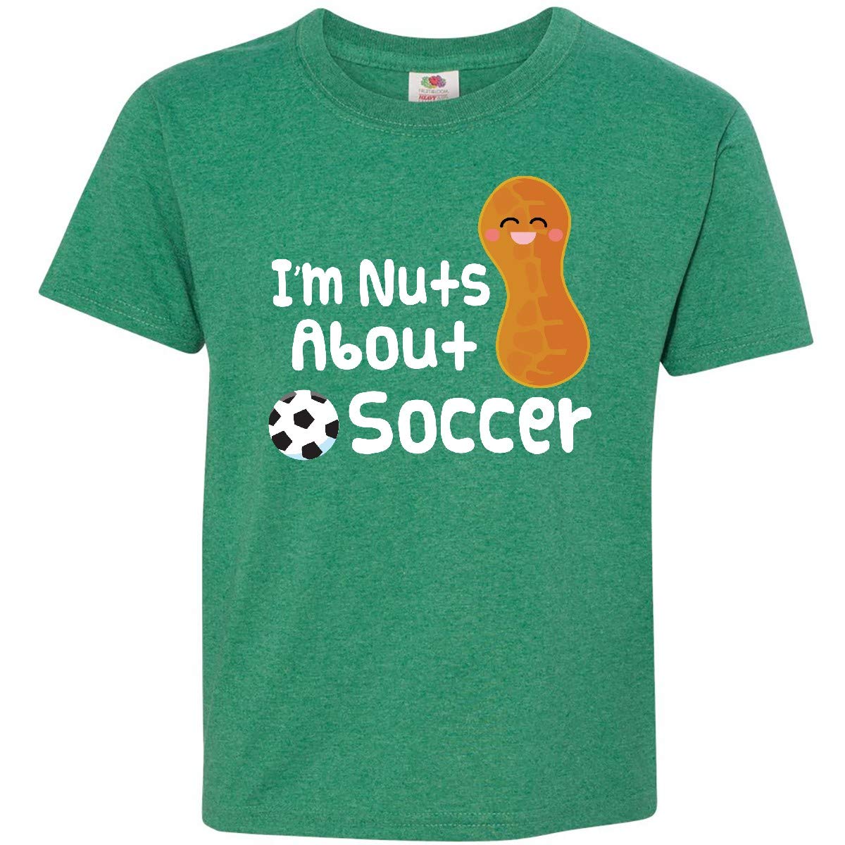 Inktastic Soccer Player Nuts About Soccer Youth T-Shirt - Fun Soccer Lover Gift for Kids & Teens - Perfect for Games, Practice & Fan Support