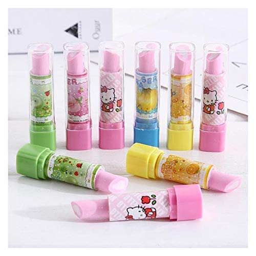 Karic Lipstick-Shaped Rubber Erasers - Pack of 6 - Fun & Practical School & Office Supplies - Perfect for Students, Teachers & Gift Giving