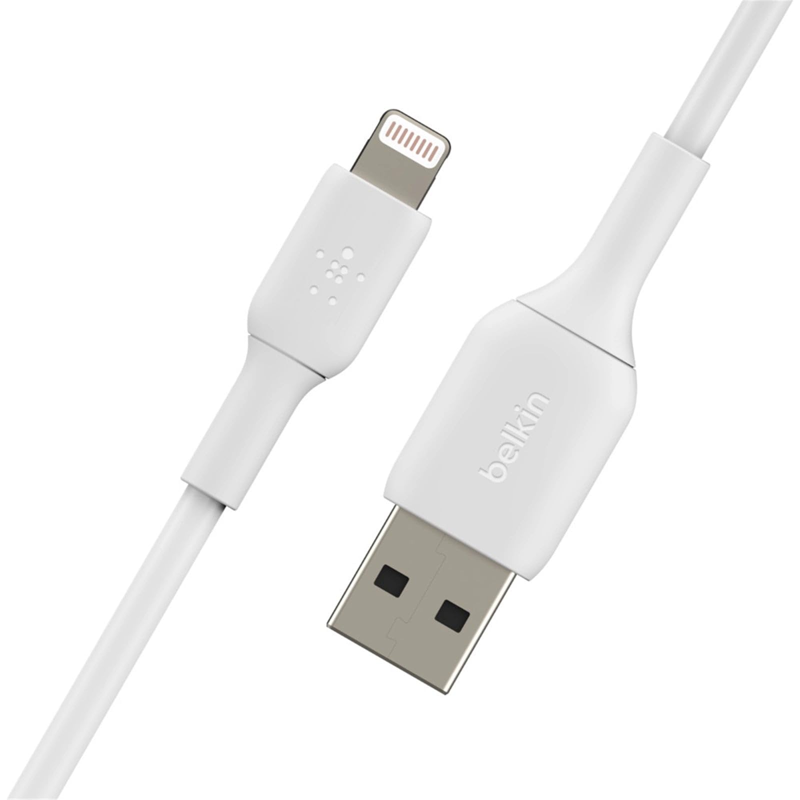 Belkin MFi-Certified Lightning to USB Cable (6.5ft/2m) - Fast Charging Cable for iPhone 14/13/12/11/X/8, iPad & AirPods - Durable White iPhone Charger - Perfect for Home, Office & Travel (CAA001bt2MWH)