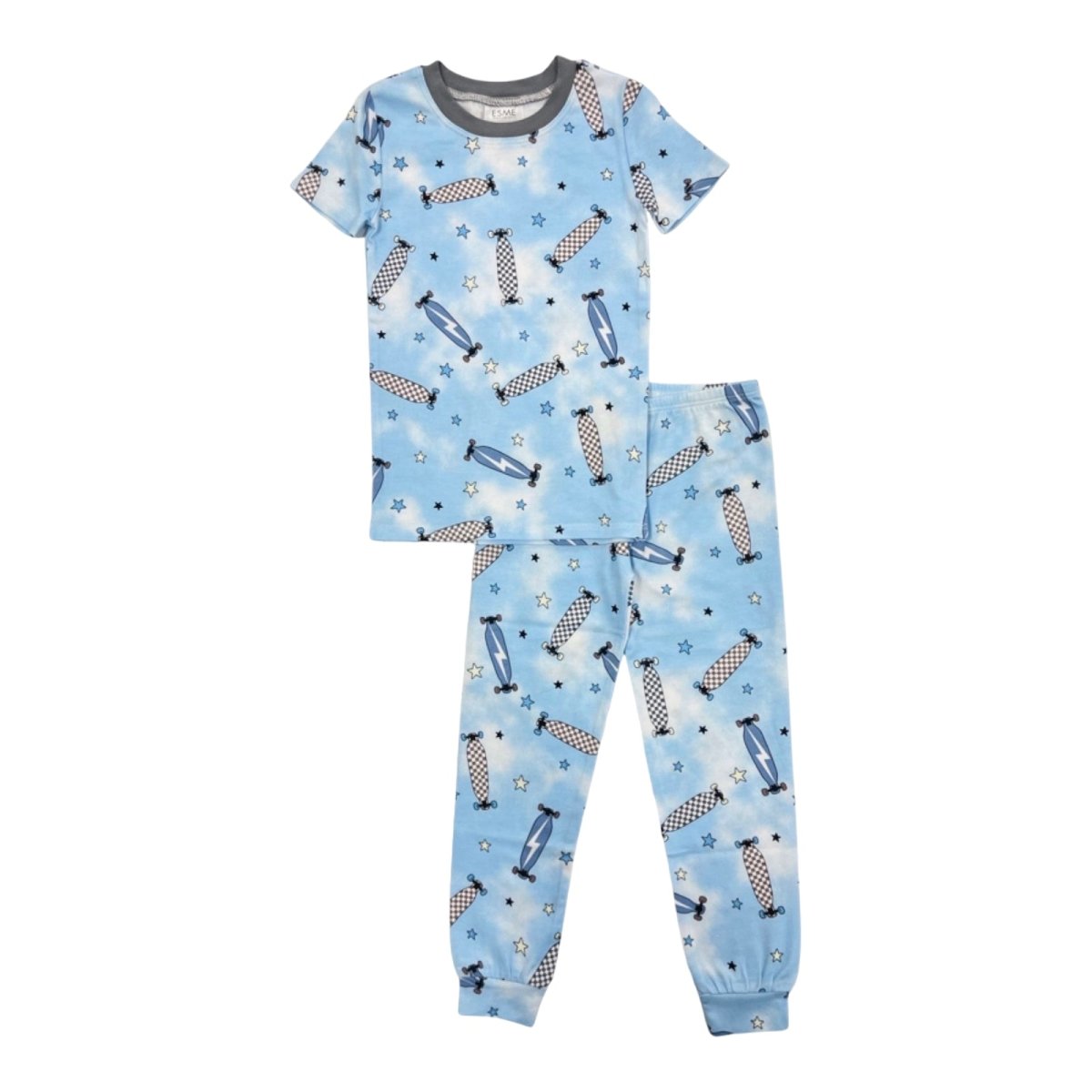 Skateboard Graphic Short Sleeve Pajamas for Men & Women - Comfortable Sleepwear for Skateboard Lovers, Casual Lounge Wear at Home