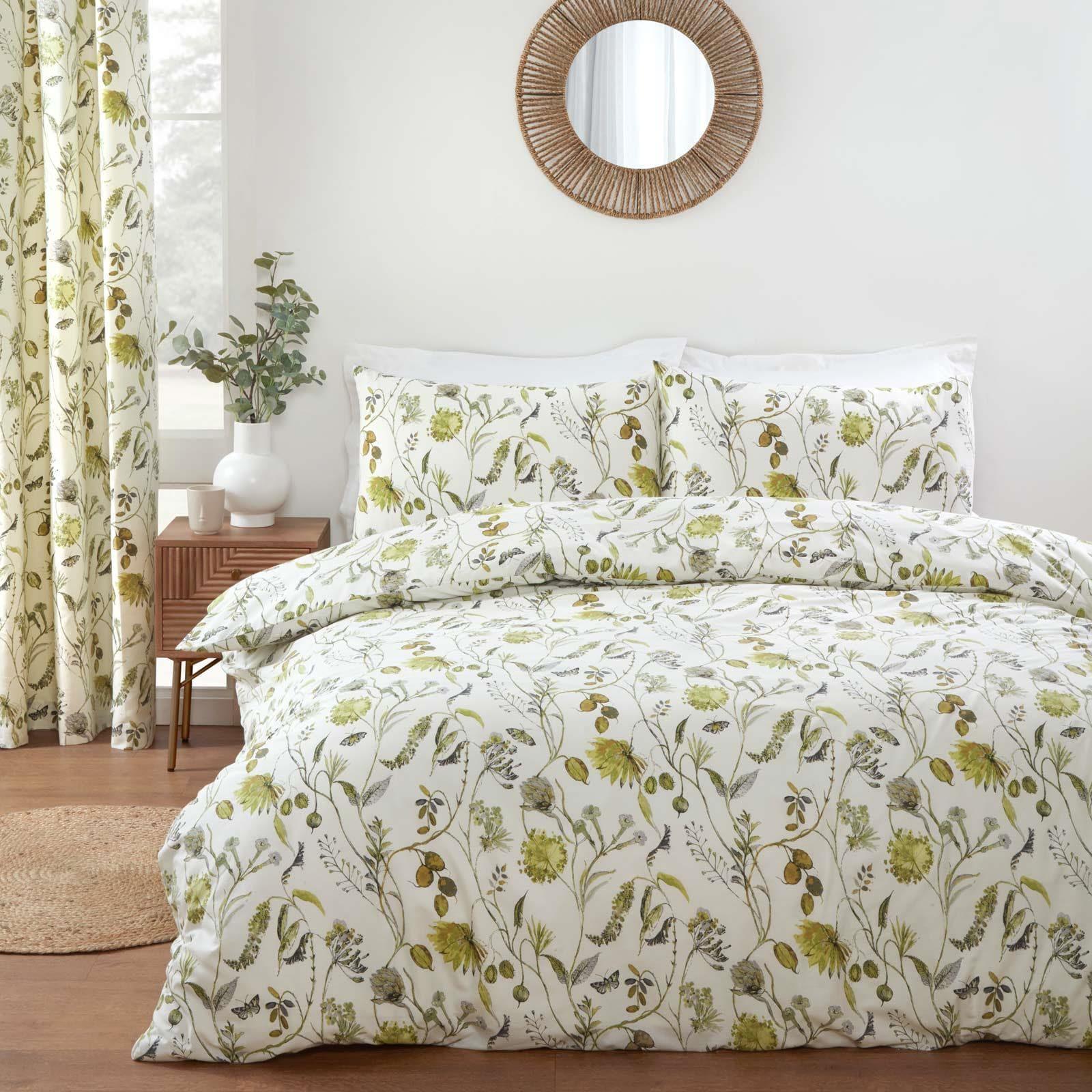 Premium Sundour Grove Duvet Cover Set - Soft 100% Cotton Bedding, Fennel Green, Queen Size - Cozy & Breathable for All Seasons - Perfect for Master Bedroom, Guest Room & Airbnb Stays