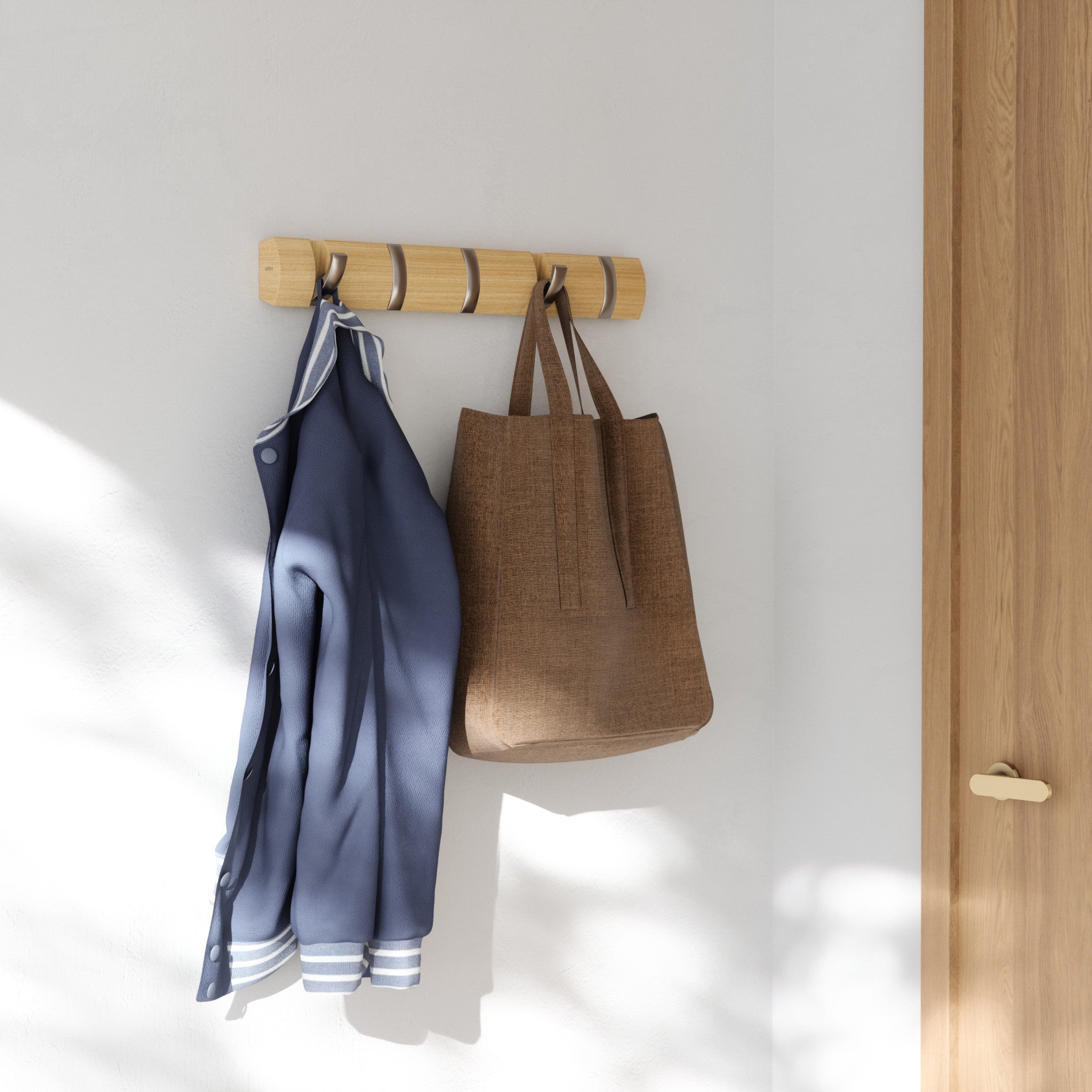 Flip 5 Wall Hook - Heavy Duty Adhesive Hooks for Hanging Decor, Keys & Towels - Perfect for Bathroom, Kitchen & Bedroom Organization