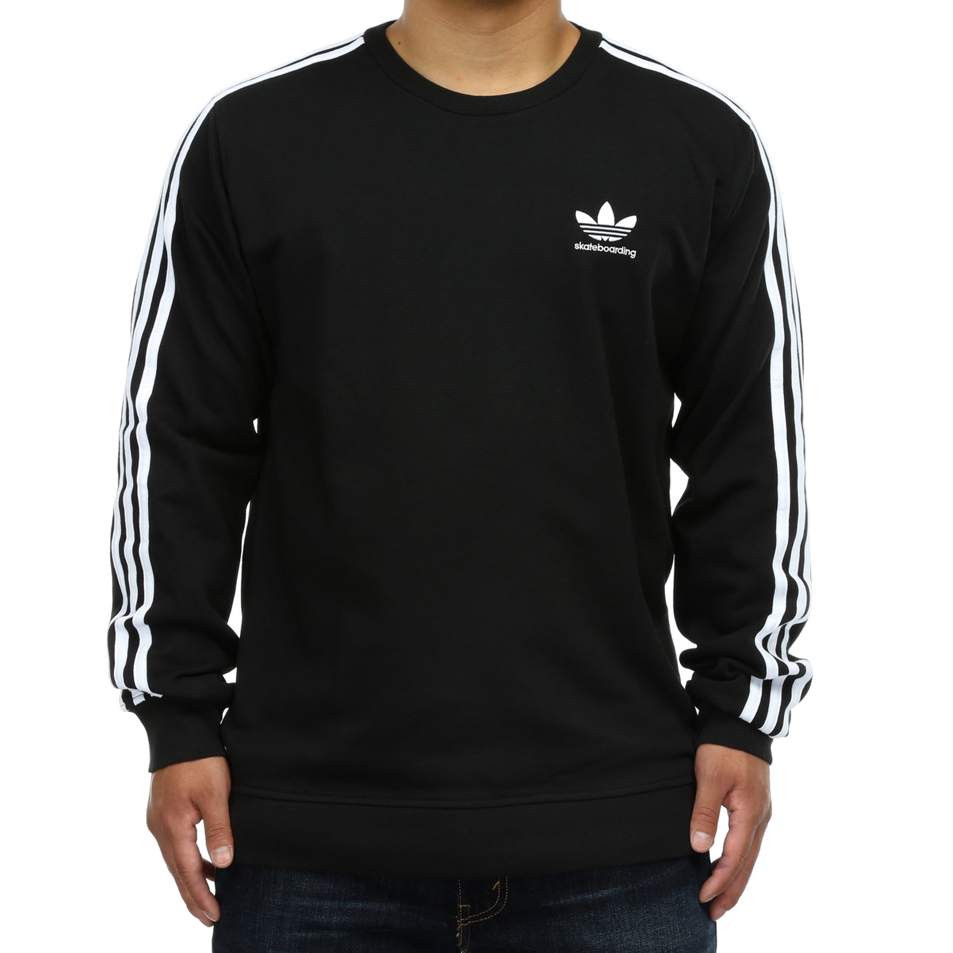 Adidas Skateboarding Clima 2.0 Crew Neck Sweatshirt - Black | Men's Comfortable Skate Hoodie for Streetwear & Casual Wear
