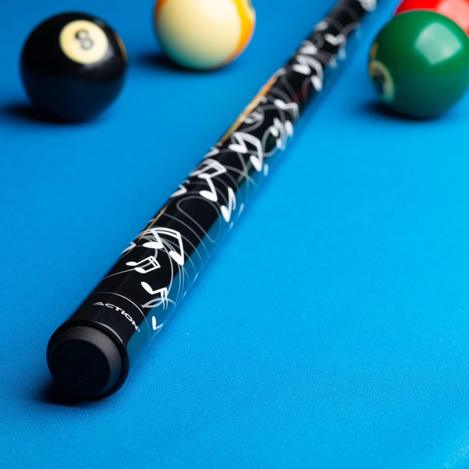 Premium Billiards Pool Cue Stick with Music Notes Design - Professional Tournament & Home Game Accessory - Perfect for Bars, Game Rooms & Pool Halls