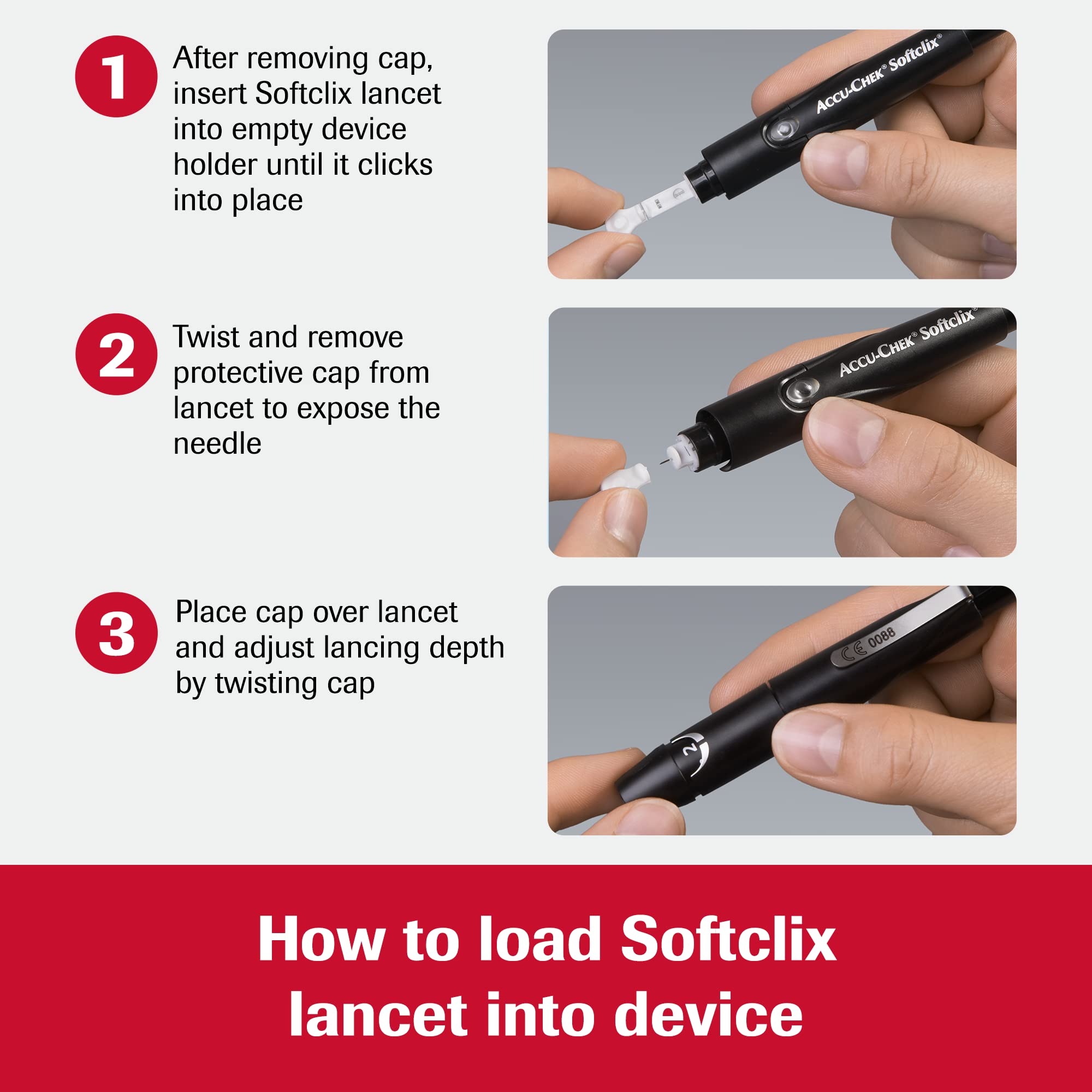 Accu-Chek Softclix Glucose Monitor Kit for Diabetes - Blood Sugar Testing Meter with Lancing Device, 110 Lancets & 100 Test Strips | Home Use for Daily Glucose Monitoring & Diabetes Management