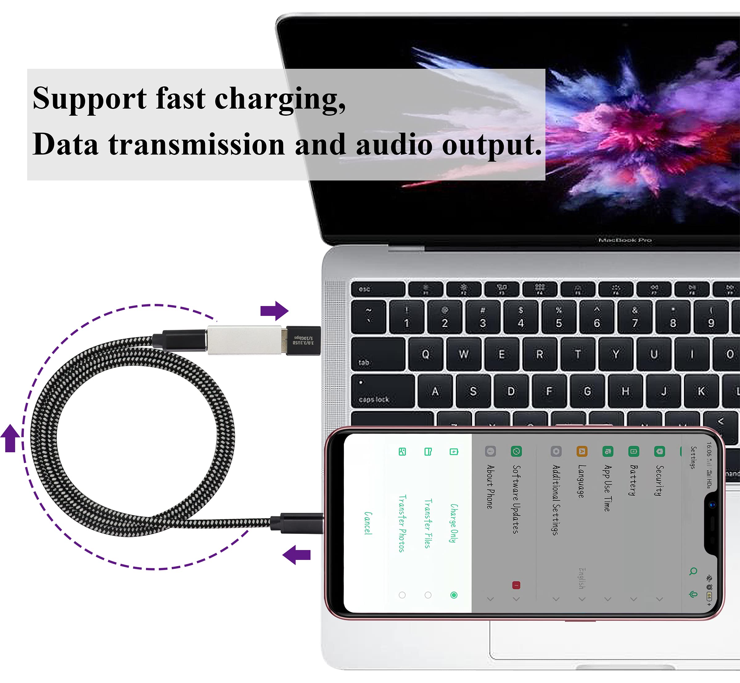 USB C to USB 3.0 Adapter (2-Pack) - Fast 5Gbps Data Sync & Charging for PC, Phones, Power Banks