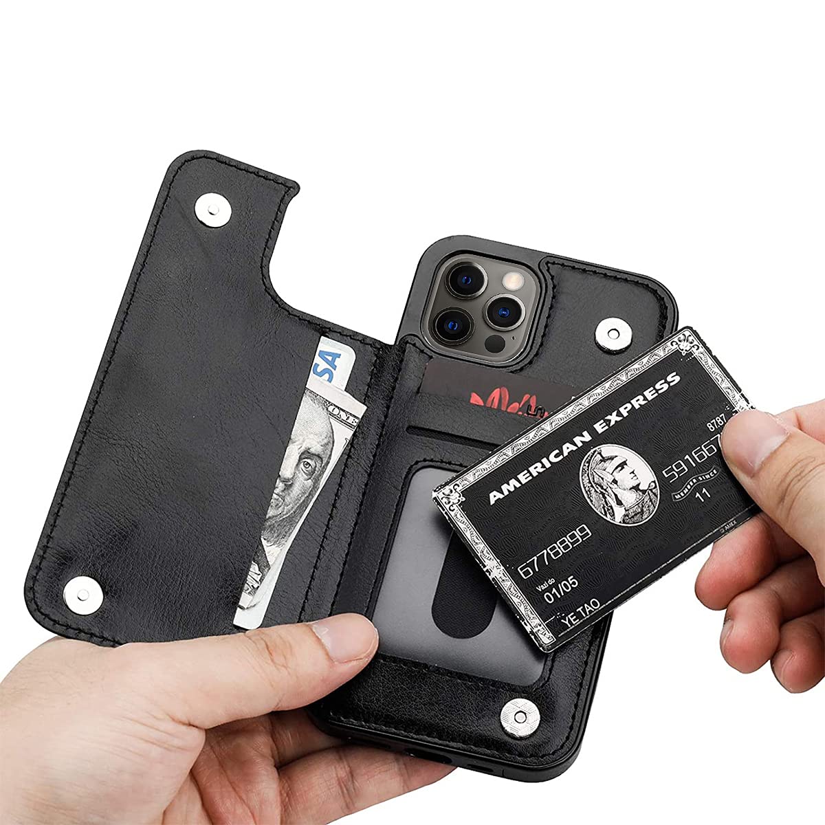 Custom Photo Wallet Case for iPhone 12 Pro - Personalized PU Leather Flip Cover with Card Slots, Magnetic Clasp & Kickstand | Shockproof Protection | Not for iPhone 12 Pro Max | Perfect for Travel, Work & Everyday Use