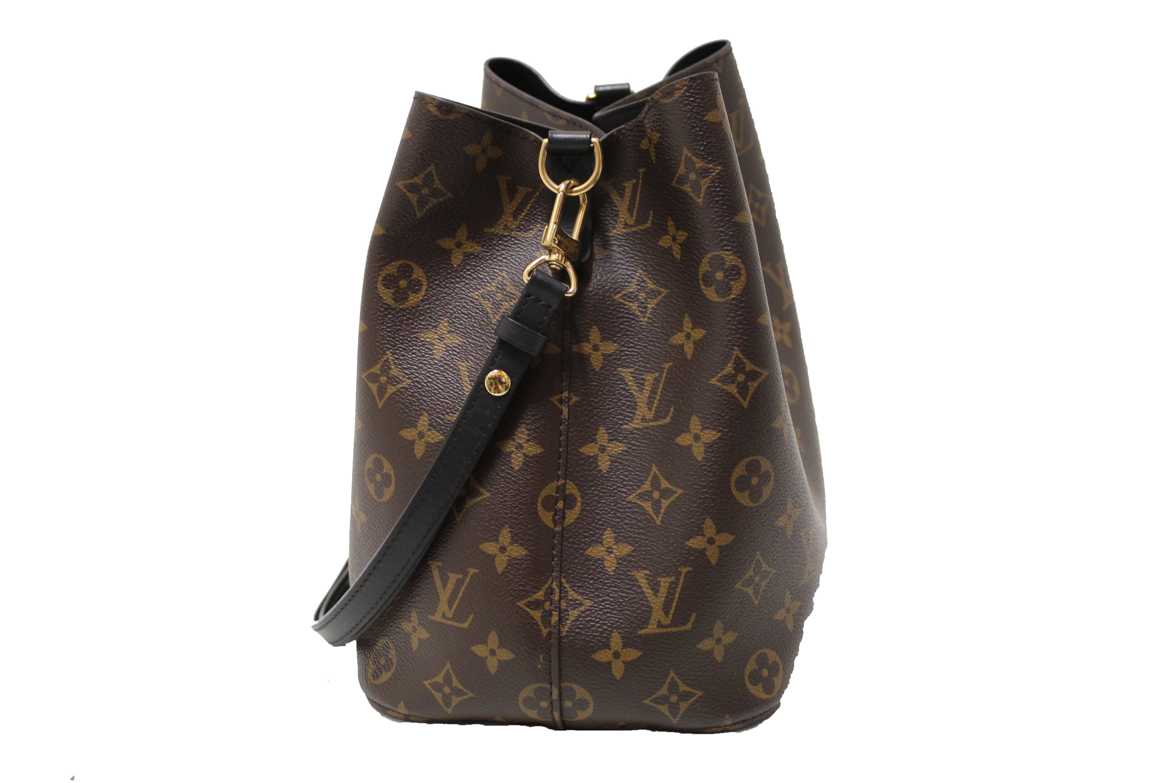 Authentic Louis Vuitton Classic Monogram Black NeoNoe Shoulder Bag for Women - Luxury Designer Handbag for Work, Travel & Everyday Use