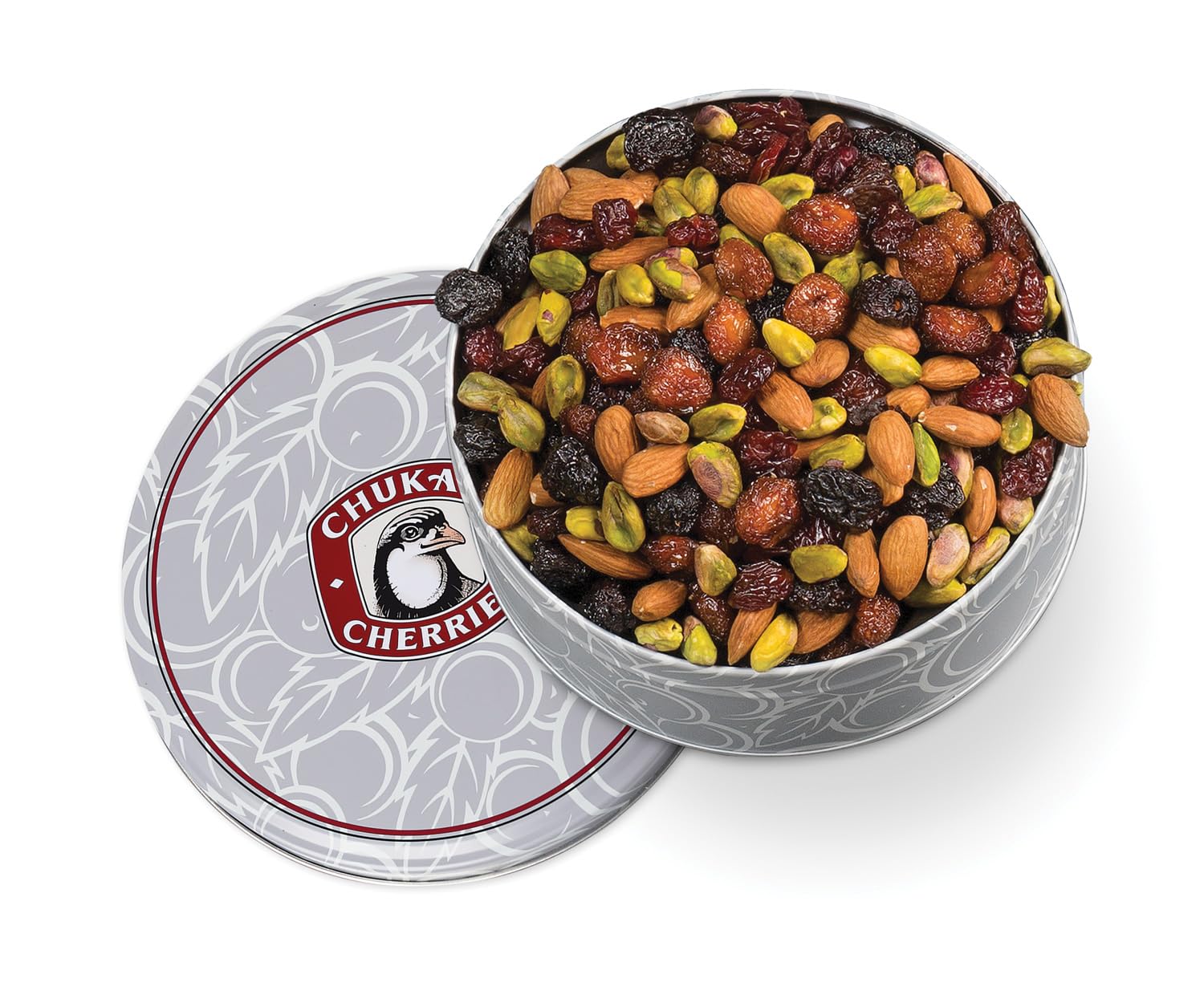 Chukar Cherries Triple Cherry Nut Classic Tin - No Sugar Added, All Natural Dried Fruit Snack for Hiking, Gifts & Healthy Desserts