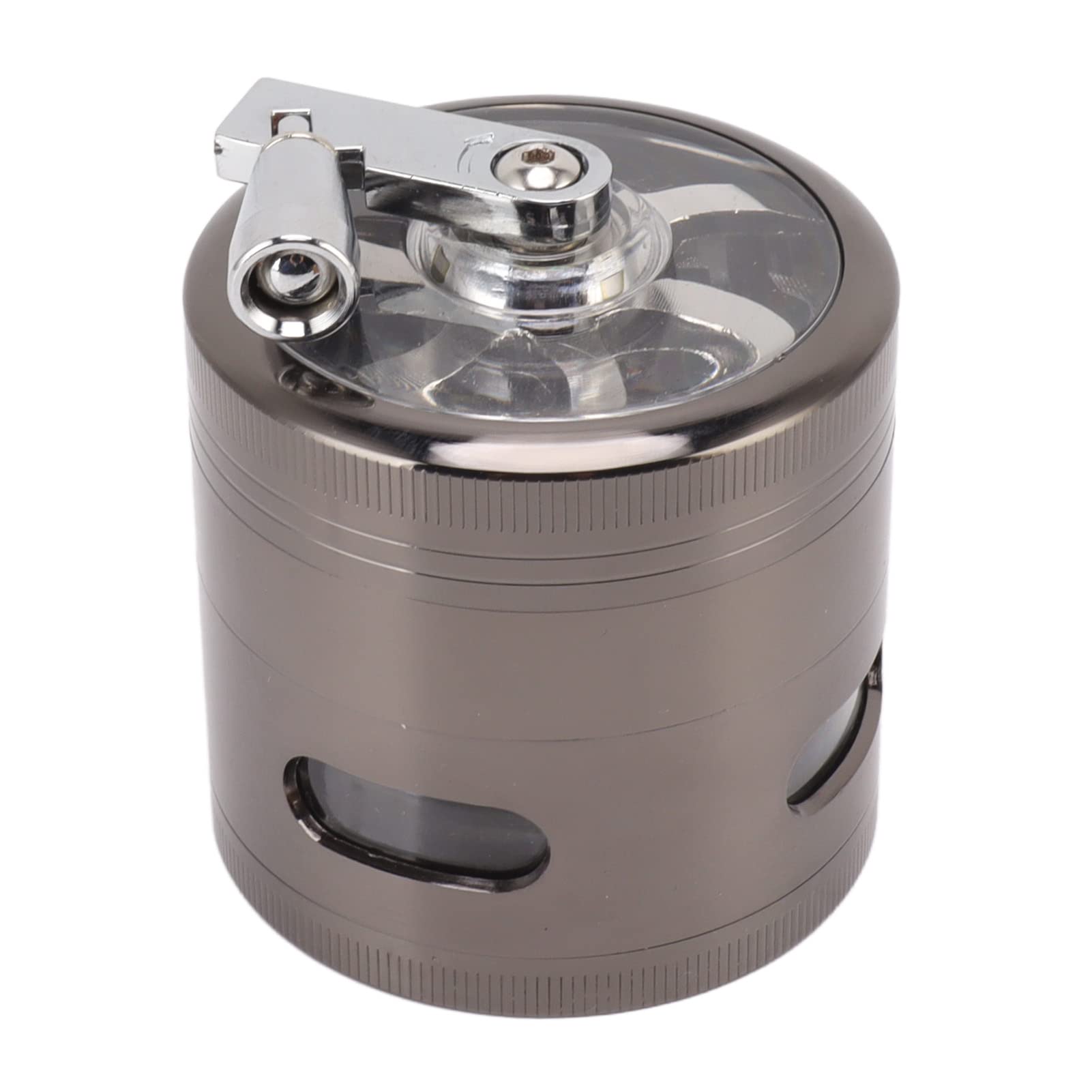 Premium Zinc Alloy Manual Spice Grinder with Clear Top & Ergonomic Handle - Portable Kitchen Tool for Freshly Ground Pepper, Salt, Coffee & Herbs - Perfect for Camping, Gifting & Home Cooking