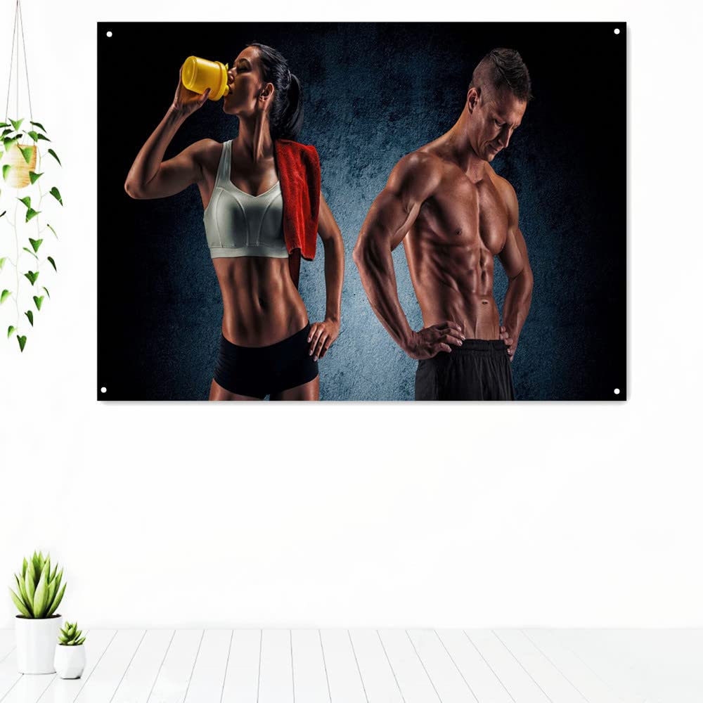 Fitness Wall Art for Gym & Home - Motivational Sports Exercise Tapestry Poster for Men & Women (2.1'x3.1'/64x96cm) - Perfect for Workout Rooms, Home Gyms & Fitness Studios