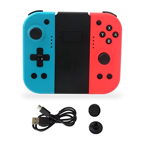 Wireless Bluetooth Game Controller for Nintendo Switch & Switch Lite - Blue & Red Joy-Con Grip Joystick for Gaming, Travel & Multiplayer Fun