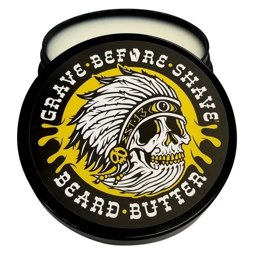 Grave Before Shave Beard Butter for Men - Teakwood Scented Beard Conditioner & Softener - Natural Moisturizer for Dry, Itchy Facial Hair - Perfect for Daily Grooming & Styling Routine
