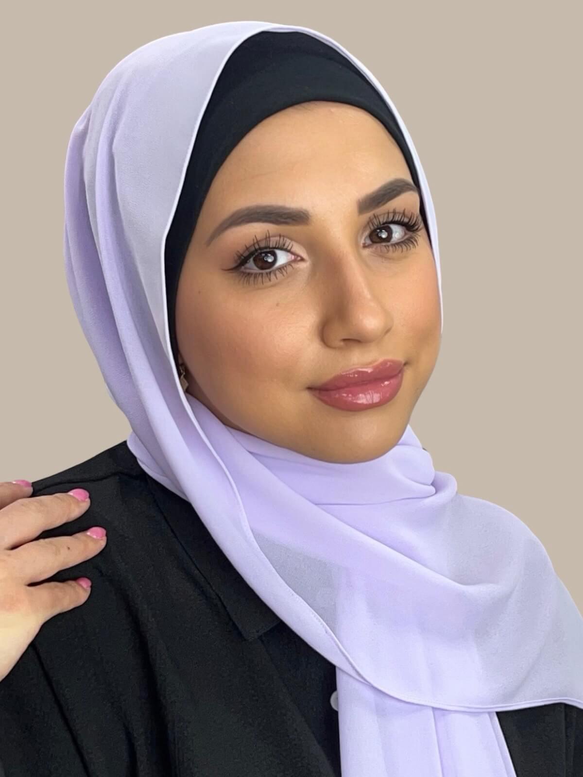 Elegant Pale Purple Chiffon Hijab Scarf - Lightweight & Breathable for Women - Perfect for Daily Wear, Prayer, and Special Occasions
