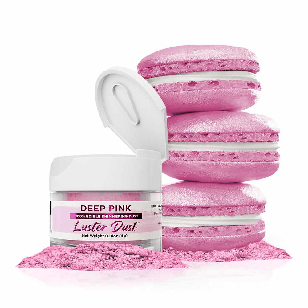 Edible Deep Pink Luster Dust for Cake Decorating - Bakell | Perfect for Wedding Cakes, Cupcakes & Dessert Toppings