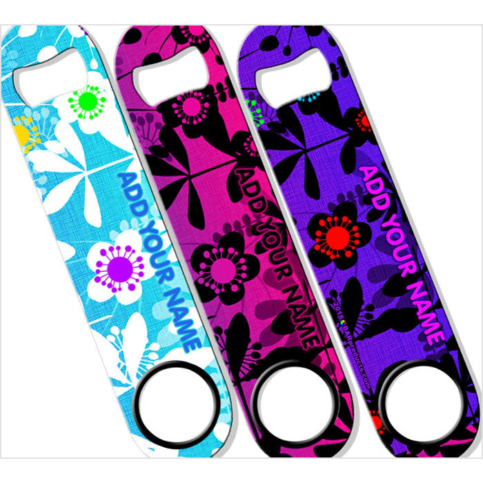 Personalized Speed Bottle Opener with Abstract Floral Design - Perfect for Parties, Weddings & Home Bar Accessories