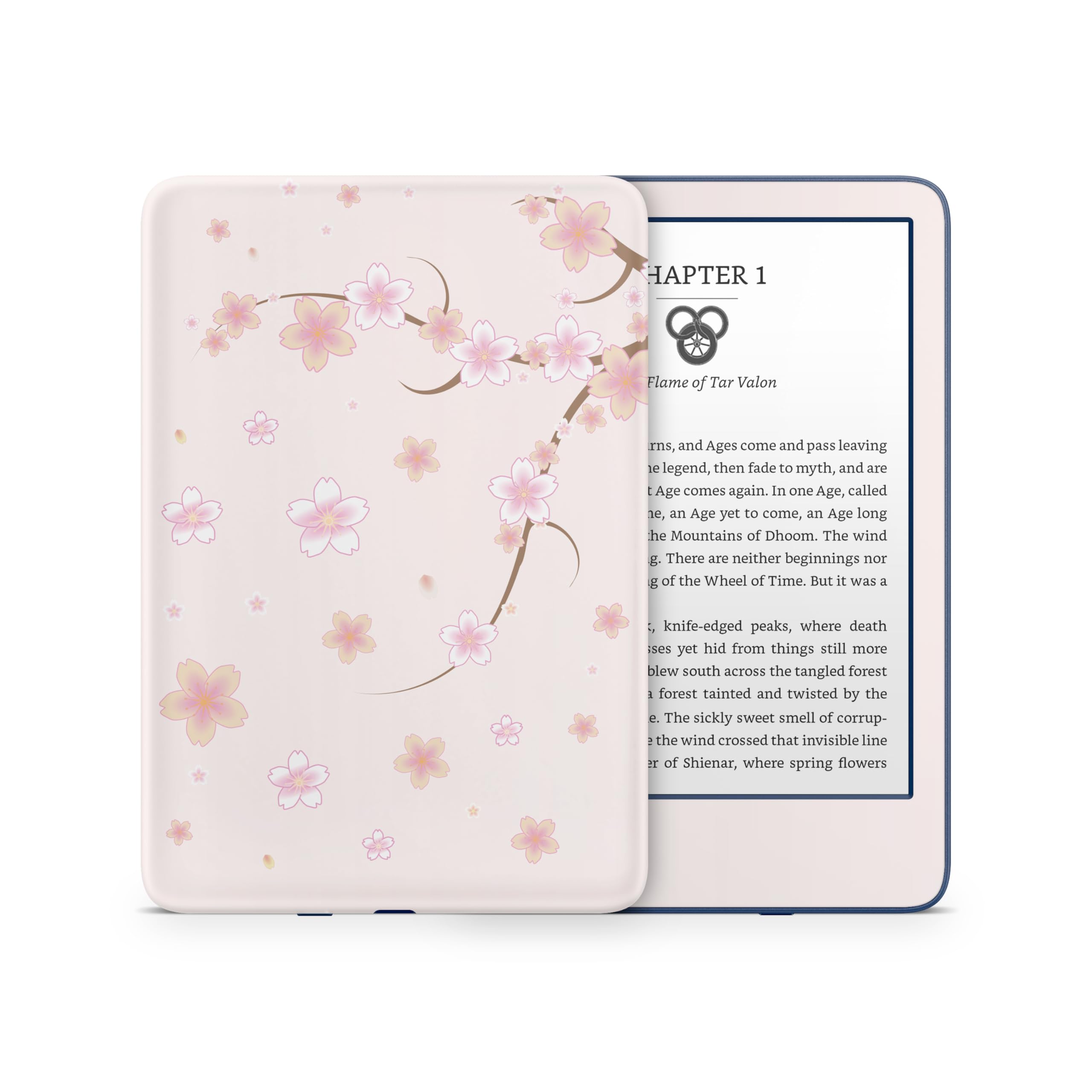 Premium Cherry Blossom Kindle Skin Decal - Floral Vinyl Wrap Cover for Kindle 11th Generation (2022) | 3M Adhesive Full Protection | Perfect for Reading, Travel & Gift Giving