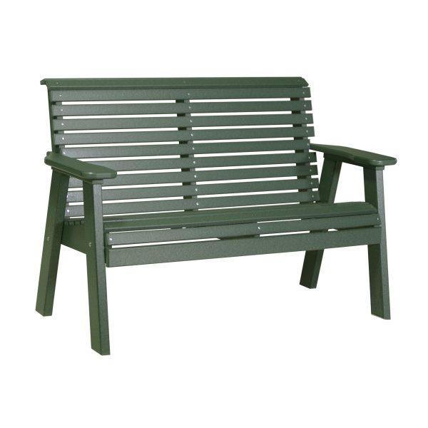 Luxcraft Plain Bench with Cup Holder - Outdoor Patio Furniture for Garden, Deck, and Backyard Relaxation