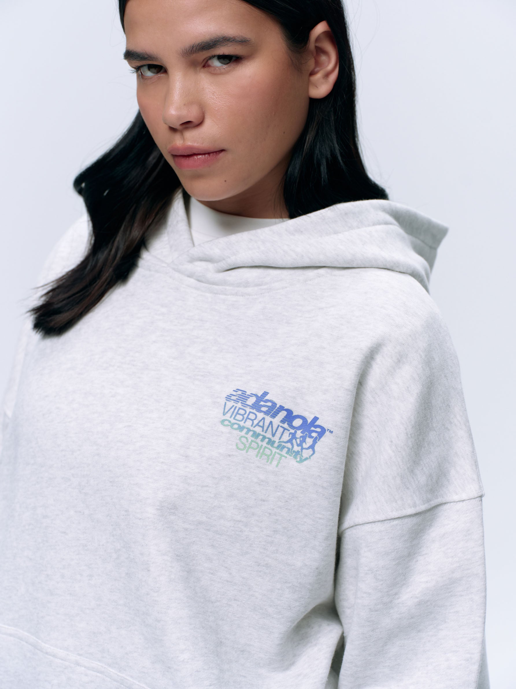 Community Spirit Oversized Hoodie - Light Grey Melange | Cozy Unisex Sweatshirt for Casual Wear, Street Style & Loungewear