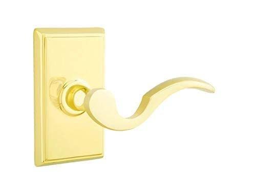 Emtek Passage Set with Rectangular Rosette & Cortina Lever - Right Hand, French Antique Finish for Interior Doors - Perfect for Bedrooms, Bathrooms, and Closets