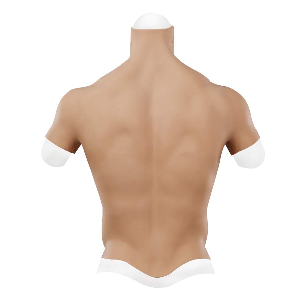 Realistic Silicone Male Chest Muscle Suit - Half-Body Fake Muscle Costume for Cosplay, Crossdressing & Halloween Costumes | Perfect for Cosplayers, Drag Performers & Costume Parties