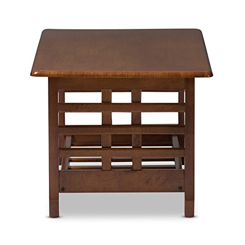 Baxton Studio Larissa Coffee Table - Rubberwood/Cherry Brown for Living Room