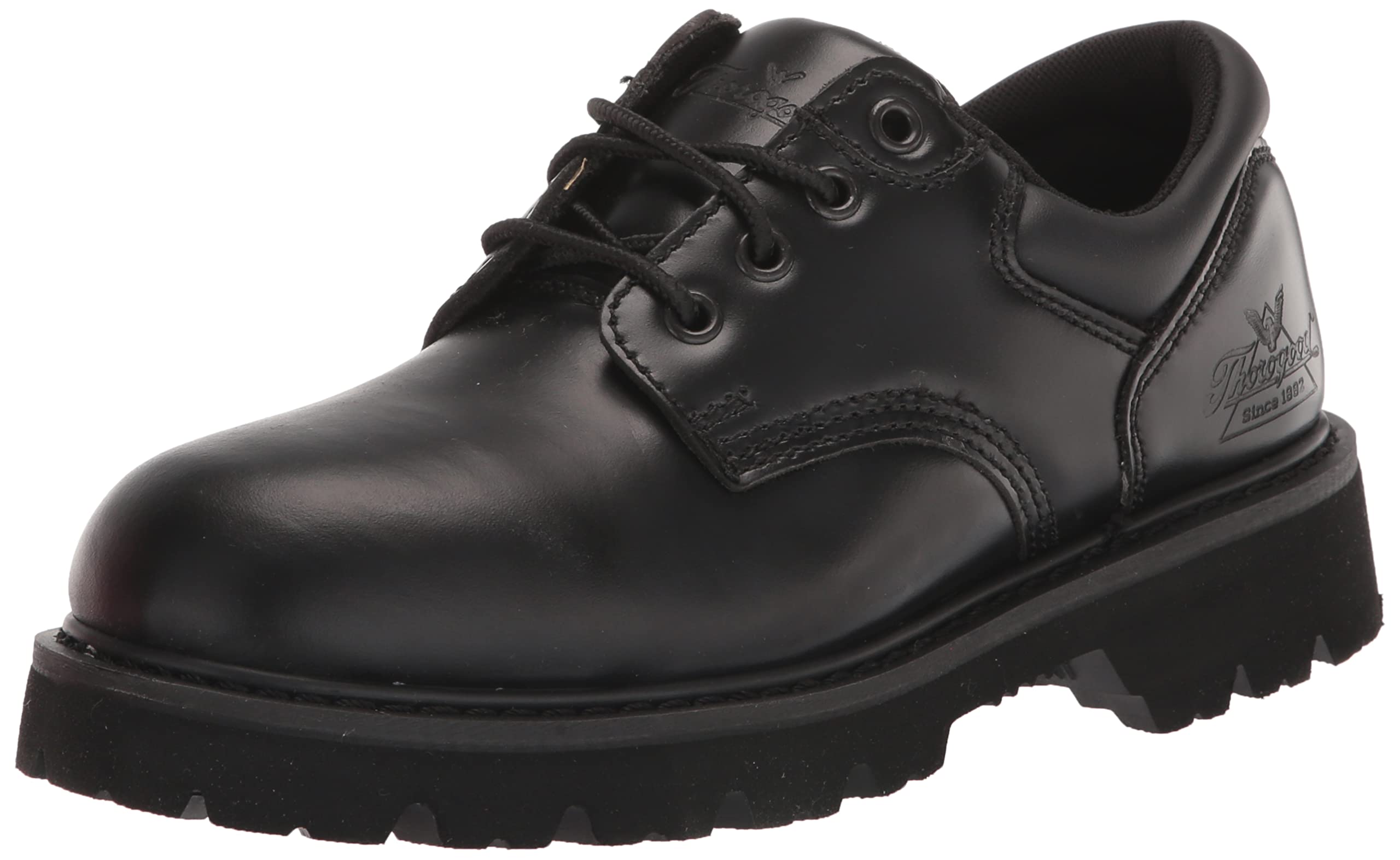 Thorogood Uniform Classics Steel Toe Oxford Work Shoes for Men & Women - Polishable High-Shine Leather, Goodyear Storm Welt, Non-Slip EVA Lug Outsole - Perfect for Construction, Warehouse & Industrial Safety Work