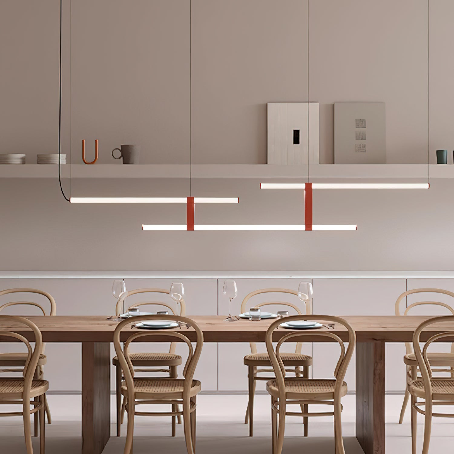 Modern Horizontal Chandelier - Sleek Linear Crystal Ceiling Light Fixture for Dining Room, Living Room & Bedroom | Elegant Lighting for Home Decor