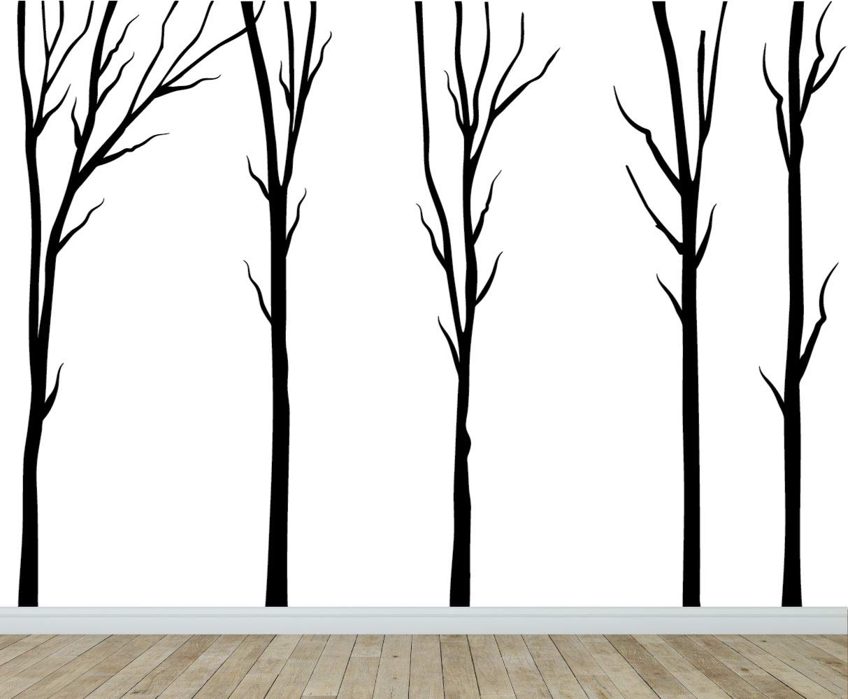 Black Forest Stickers - Waterproof Fabric Decals for DIY Crafts, Winter Tree Stickers for Scrapbooking, Laptop, Water Bottle & Home Decor - Perfect for Christmas Gifts & Seasonal Decorations