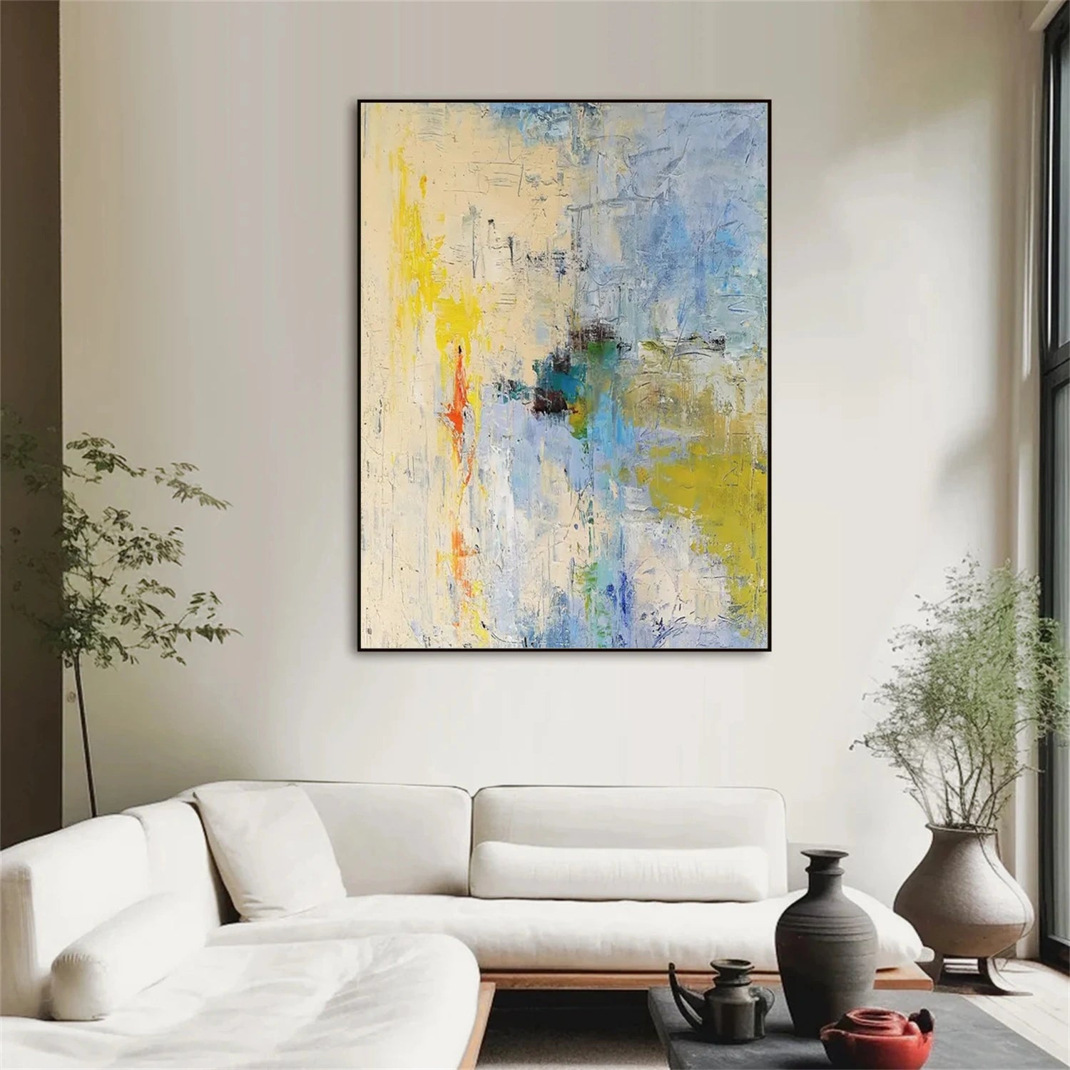 Blue & Green Abstract Wall Art Canvas Print #BG126 - Modern Home Decor for Living Room, Bedroom & Office