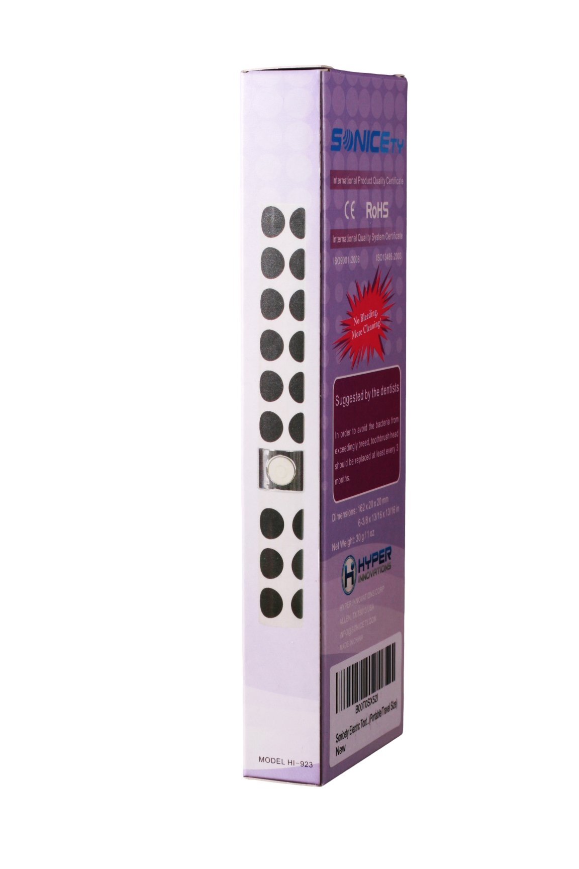 Electric Toothbrush HI-923 - Black Polka Dot Design | Portable & Travel-Friendly | Rechargeable Oral Care for Home & Travel Use