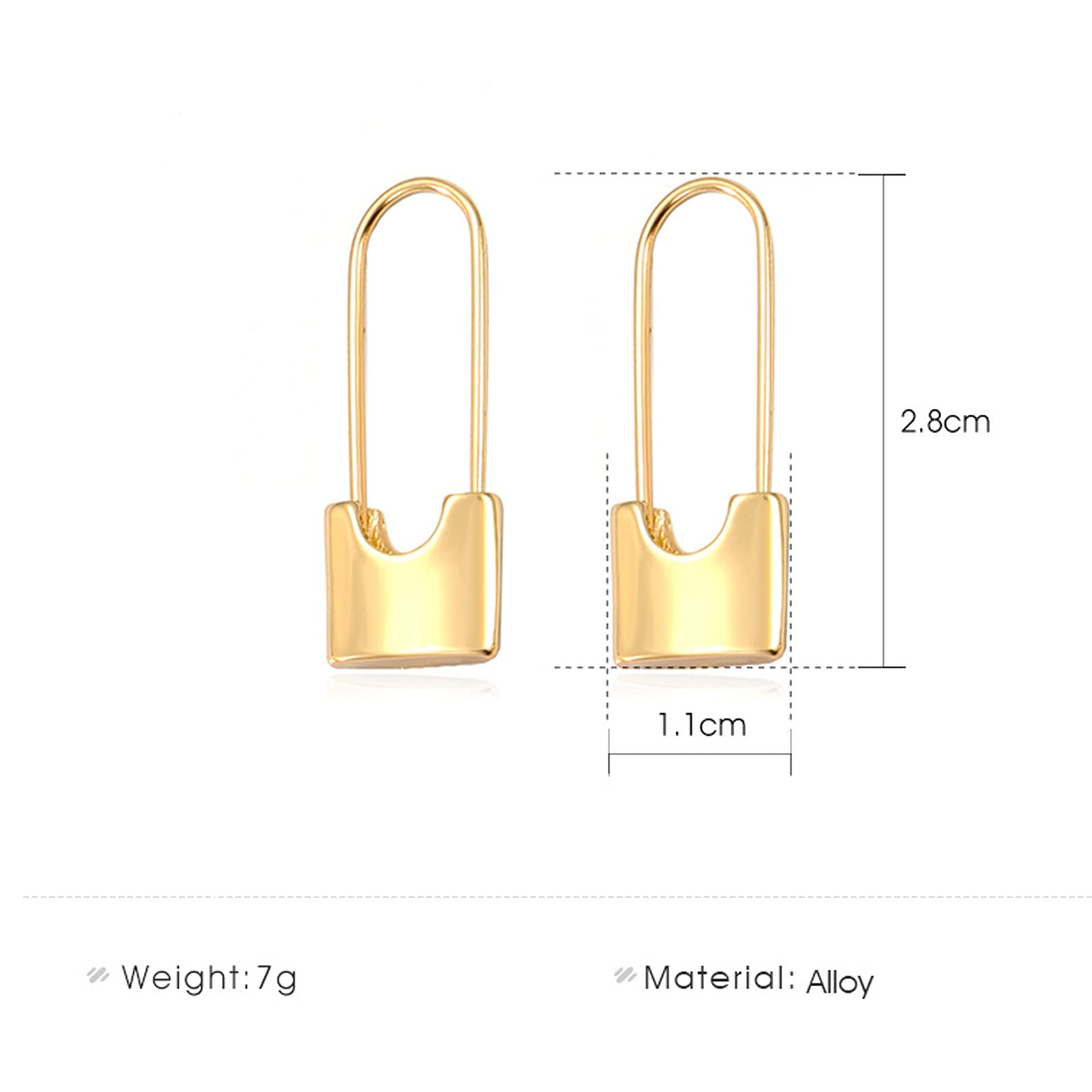 Boho Lock Hoop Earrings for Women - Gold Safety Pin Huggie Earrings with Personalized Padlock Charm | Trendy Jewelry Gift for Girls & Teens | Perfect for Parties, Date Nights & Everyday Wear