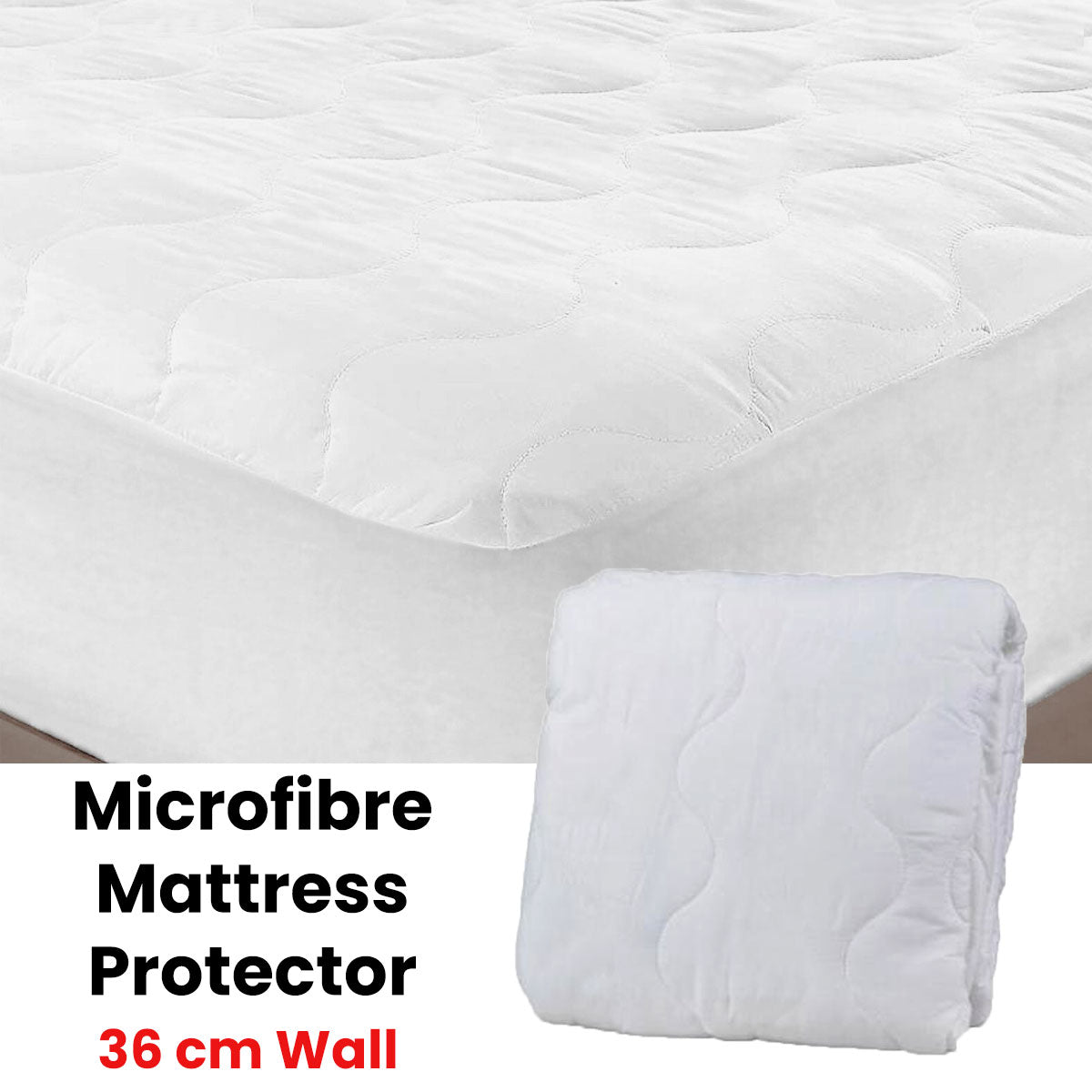 Essentially Home Living Microfiber Quilted Fitted Mattress Protector - King Single Size, Waterproof & Hypoallergenic Bed Cover for Allergy Relief & Spill Protection - Perfect for Guest Beds, Dorms & Master Bedrooms